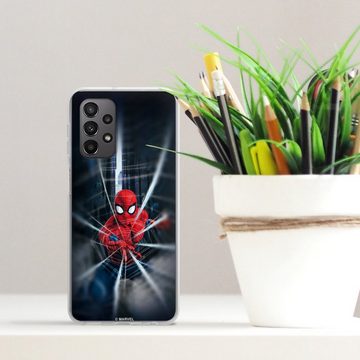 DeinDesign Handyhülle Marvel Kinofilm Spider-Man Webs In Action, Samsung Galaxy A23 5G Silikon Hülle Bumper Case Handy Schutzhülle
