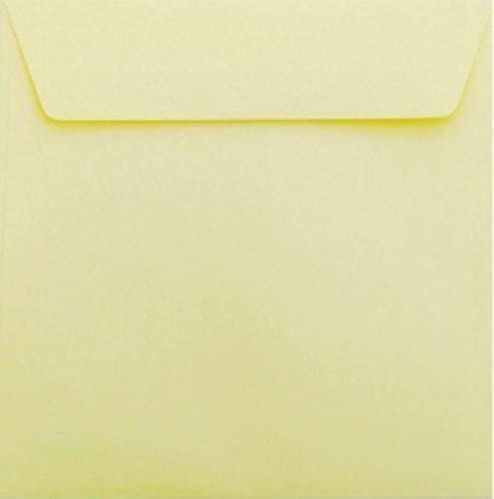 Briefumschläge24Plus Briefumschlag 50 St. 17 x 17 cm Briefumschläge Quadratisch Hafttklebend Hell Gelb, 170 x 170 mm Briefumschläge Recyceltes Material