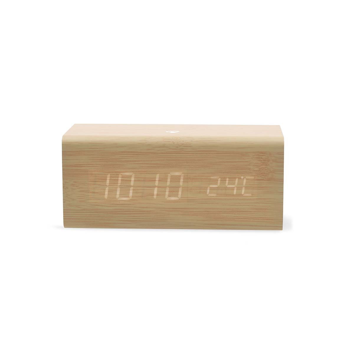 Nedis Radiowecker CLAR3004BN FM digital radio, USB-C charging, Snooze function and wood design