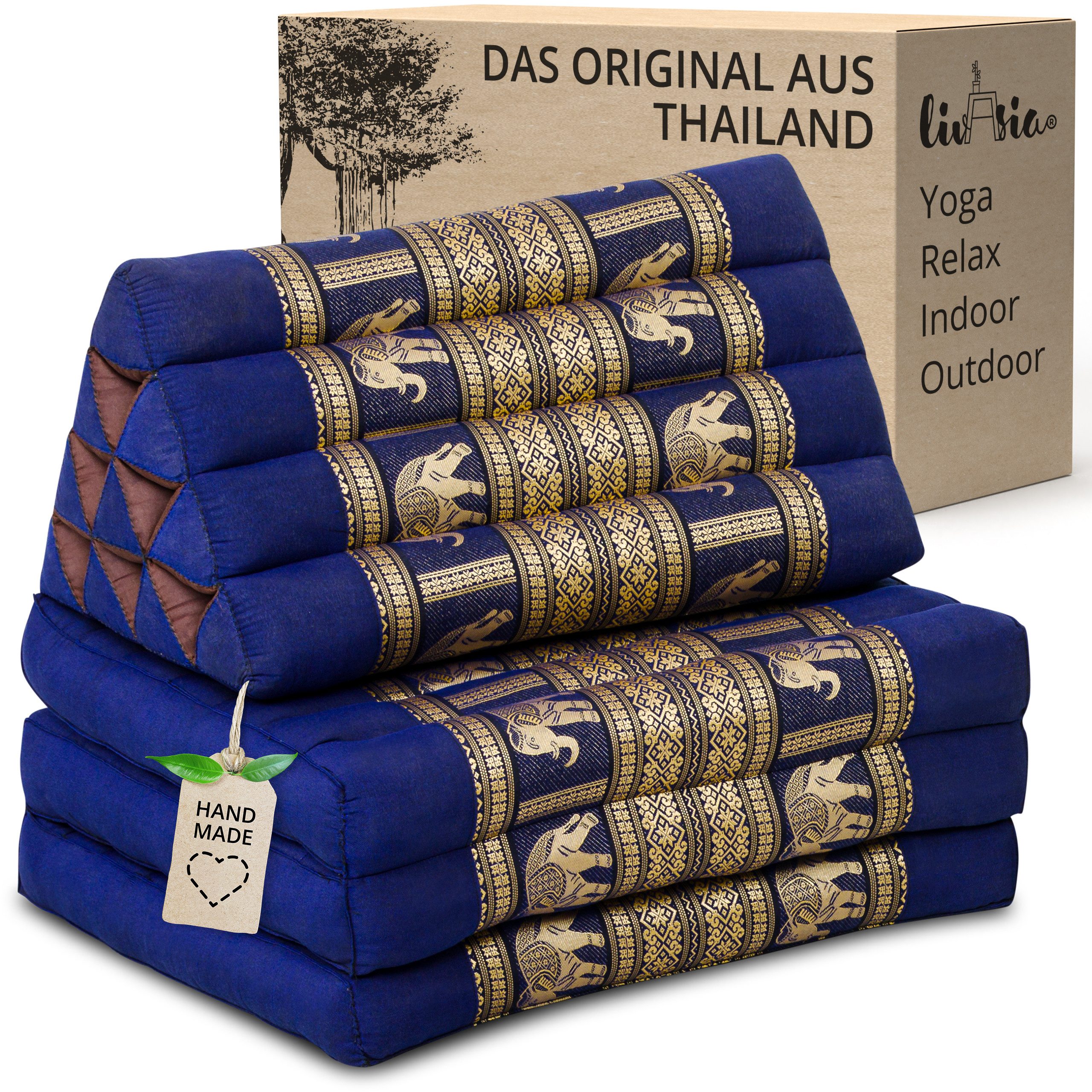 Kapok opklapmatras, 110 cm breed, Classic | Bruin/Olifant | 1023613161