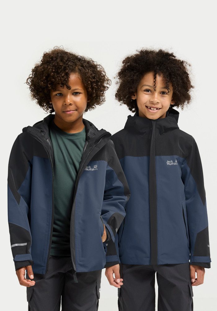 Jack Wolfskin Outdoorjacke TRAILVENTURE 2L JKT K Regenjacke für Kinder, wasserdicht, 3-in-1 System