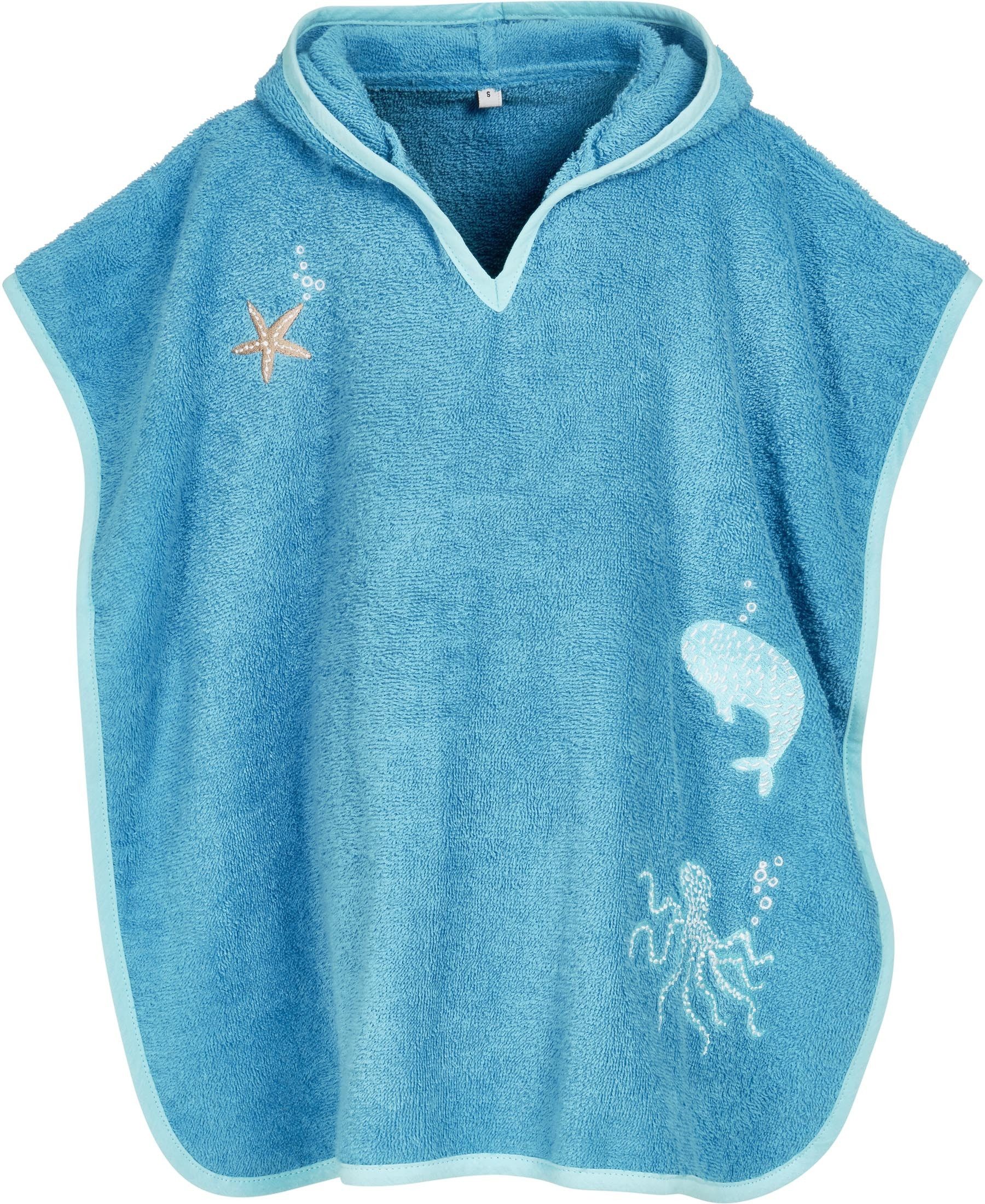 Badeponcho Frottee-Poncho Meerestiere