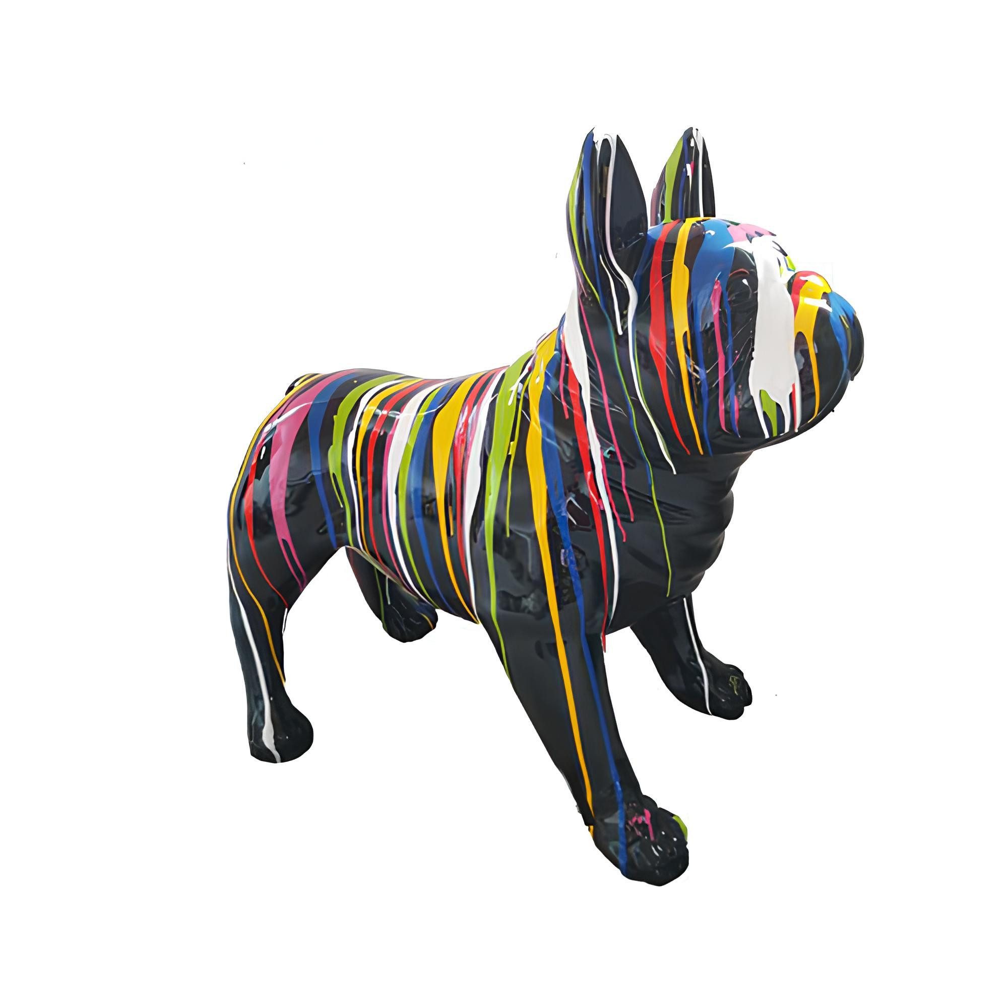 Xlmoebel Skulptur Bunte Hund-Skulptur aus Kunststein für modernen Garten (1 St., Skulptur A644B-72x100cm), Hergestellt in Europa