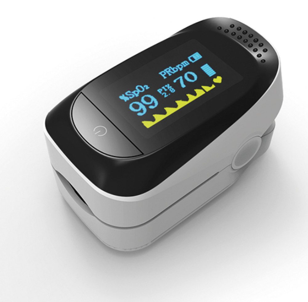 Pulsoximeter RESQ-Meter Finger-Pulsoximeter, Für den Hausgebrauch im Alltag und Pflegekräfte, Sauerstoffsättigung messen, professionelles Pulsfrequenz Messgerät