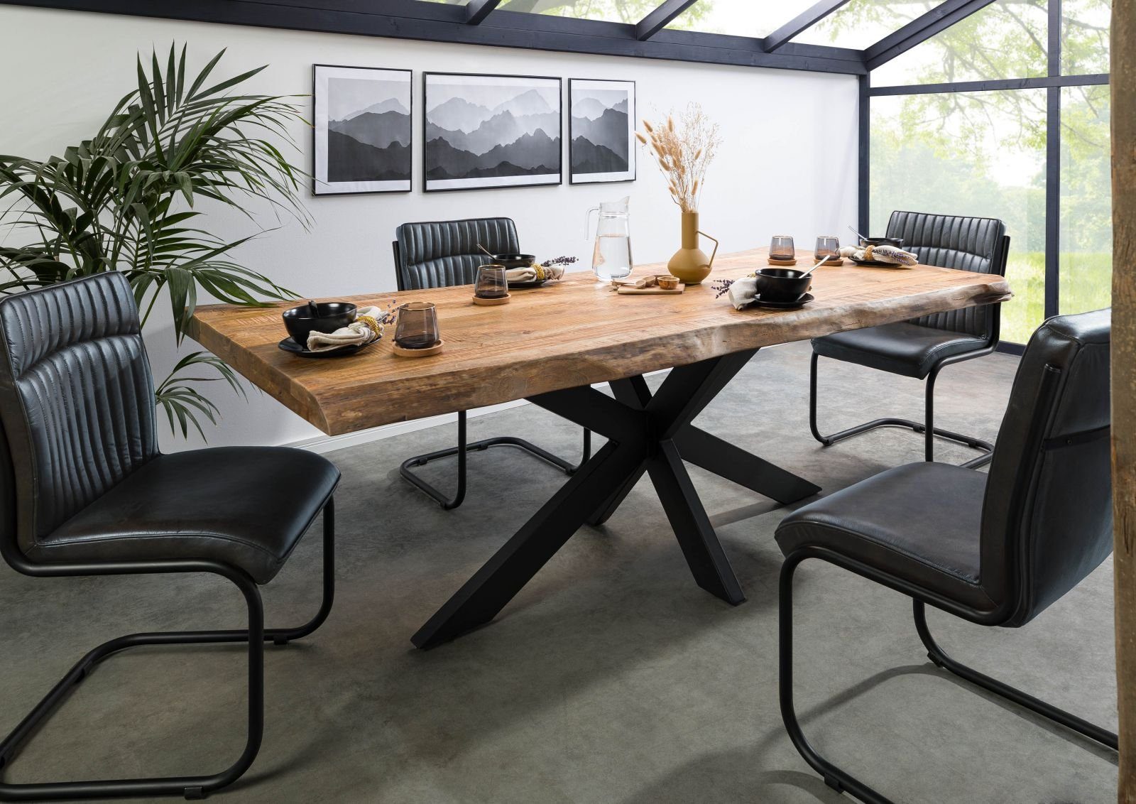 Massivmoebel24 Baumkantentisch FREEFORM (200x100x77 Mango, Baumkantentisch günstig online kaufen