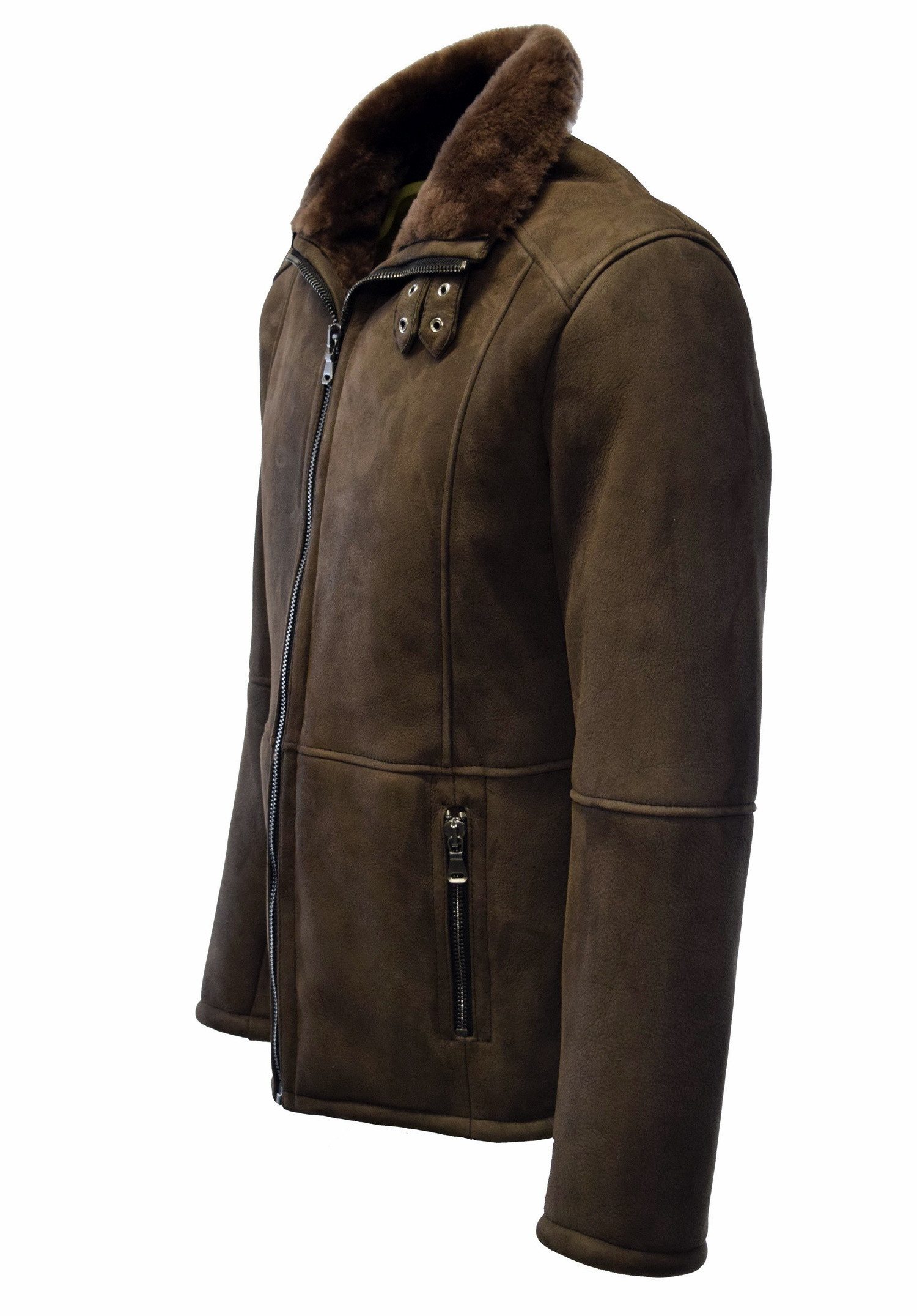 Zimmert Leather Lederjacke Nellson Herren, Lammfelljacke, Lammfell, Braun, günstig online kaufen