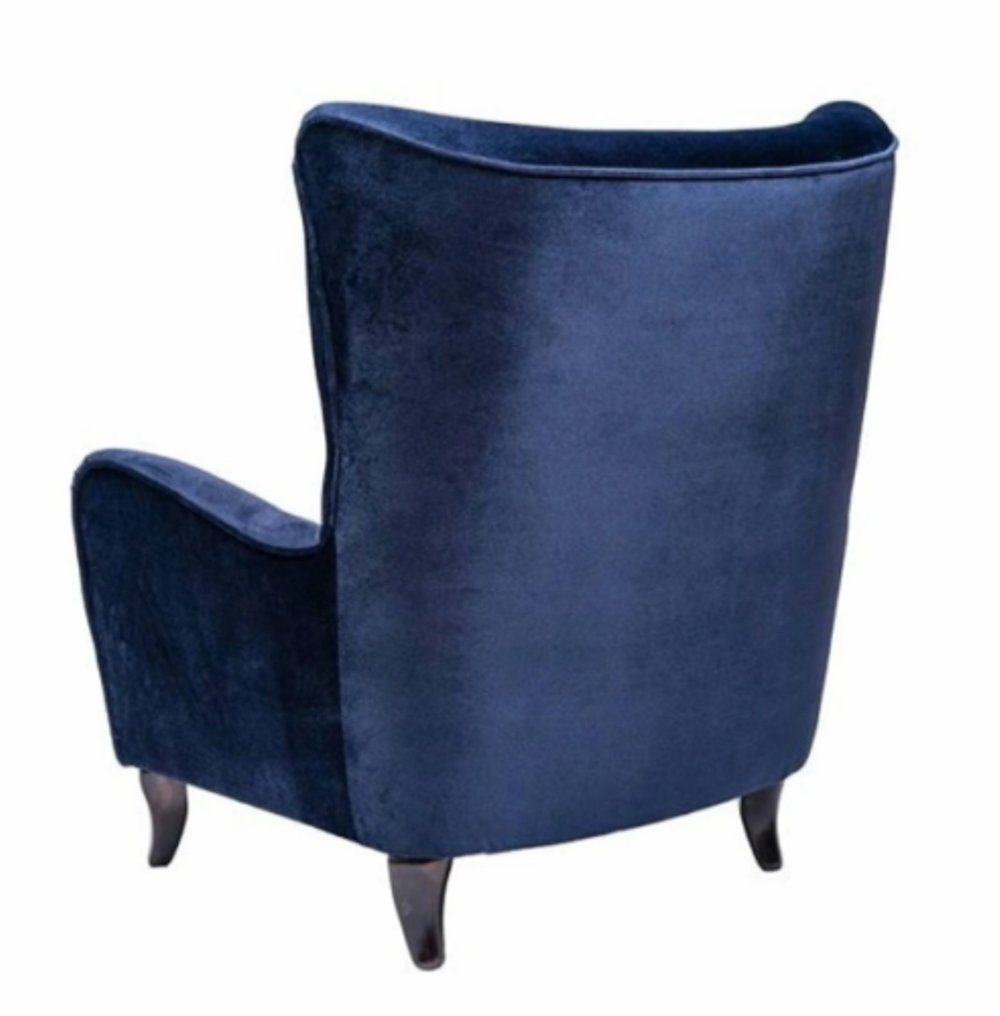 Samt Sessel Moderne Couchen Blau Textil Chesterfield-Sessel, Möbel JVmoebel Wohnzimmer Chesterfield Stoff