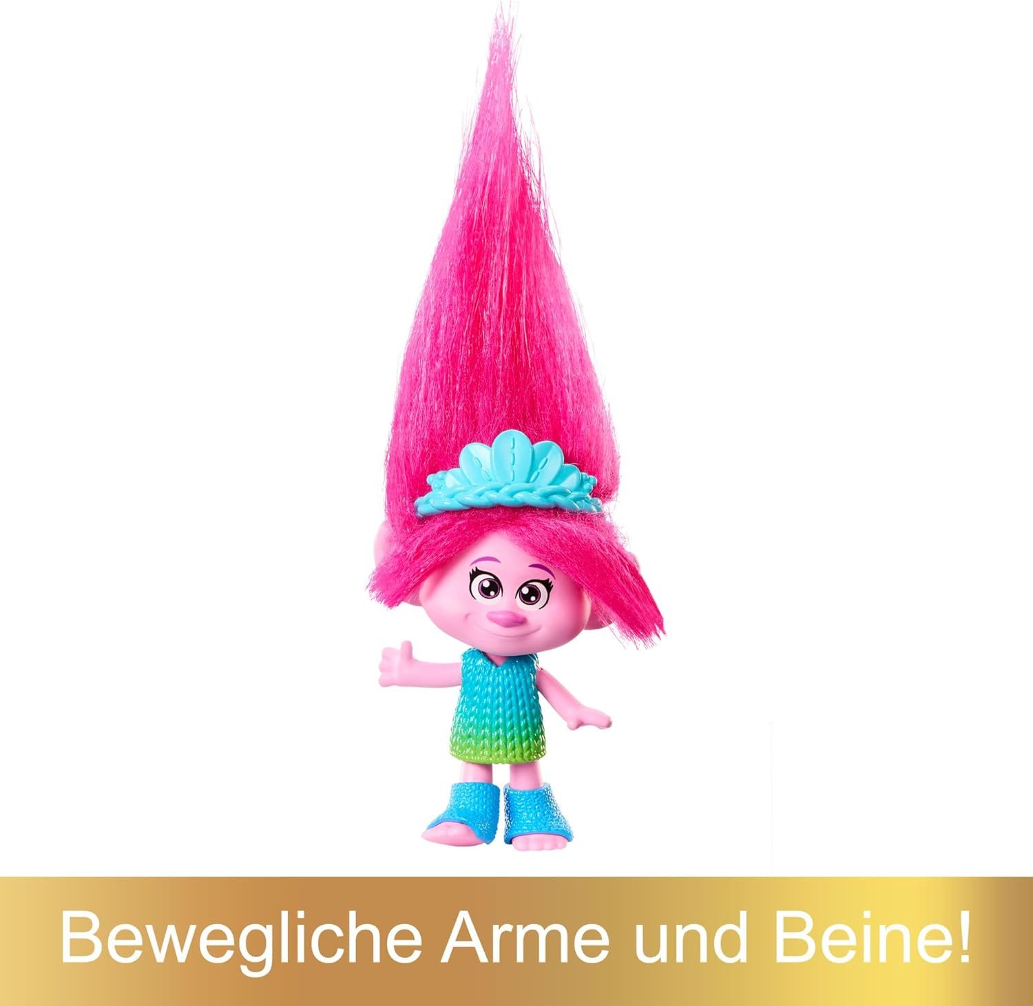 Mattel® Spielfigur Mattel DREAMWORKS TROLLS Gemeinsam Stark Königin Poppy Plüschhaar 3+
