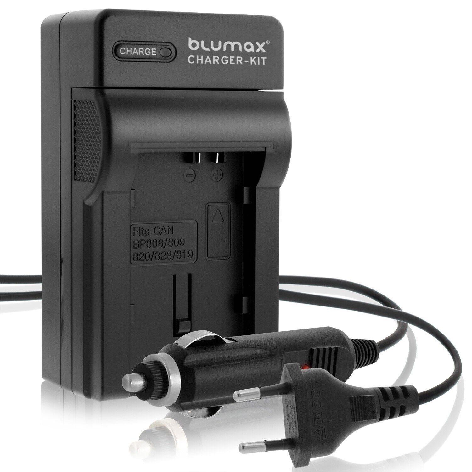 Blumax Ladegerät für Canon BP-808 BP-827 BP-828 BP- 819 BP-809 Kamera-Akku