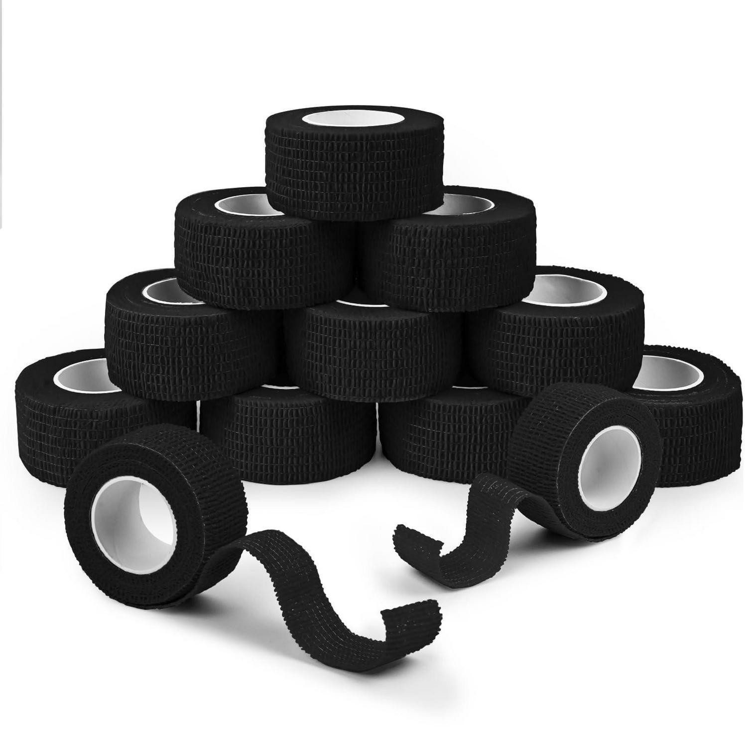 LuxusKollektion Pferdebandage Verband selbstklebend 2.5cmx4.5m Nonwoven Bandage Tier Sport Schwarz
