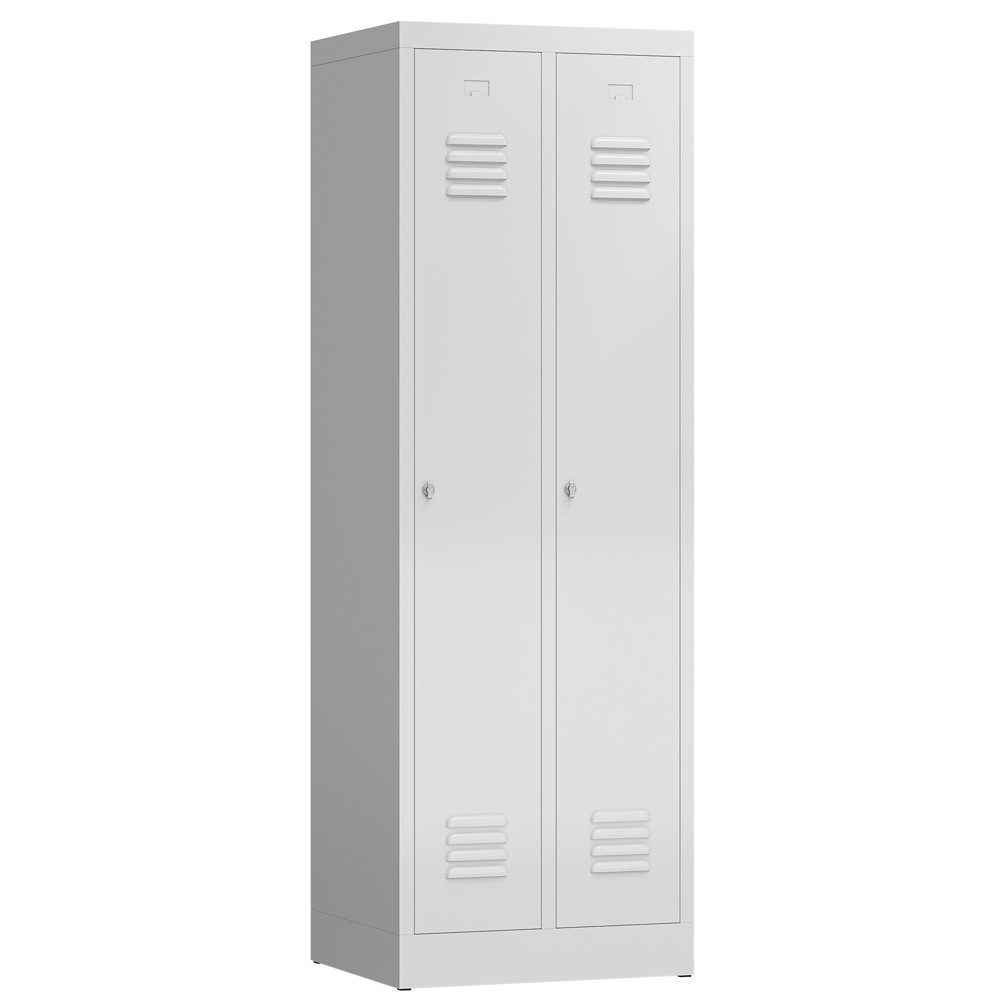 Steelboxx Spind mit 2 Abteilen Kleiderspind Spindschrank 180x59x50cm (1-St) Komplett verschweißt und montiert keine Montage erforderlich