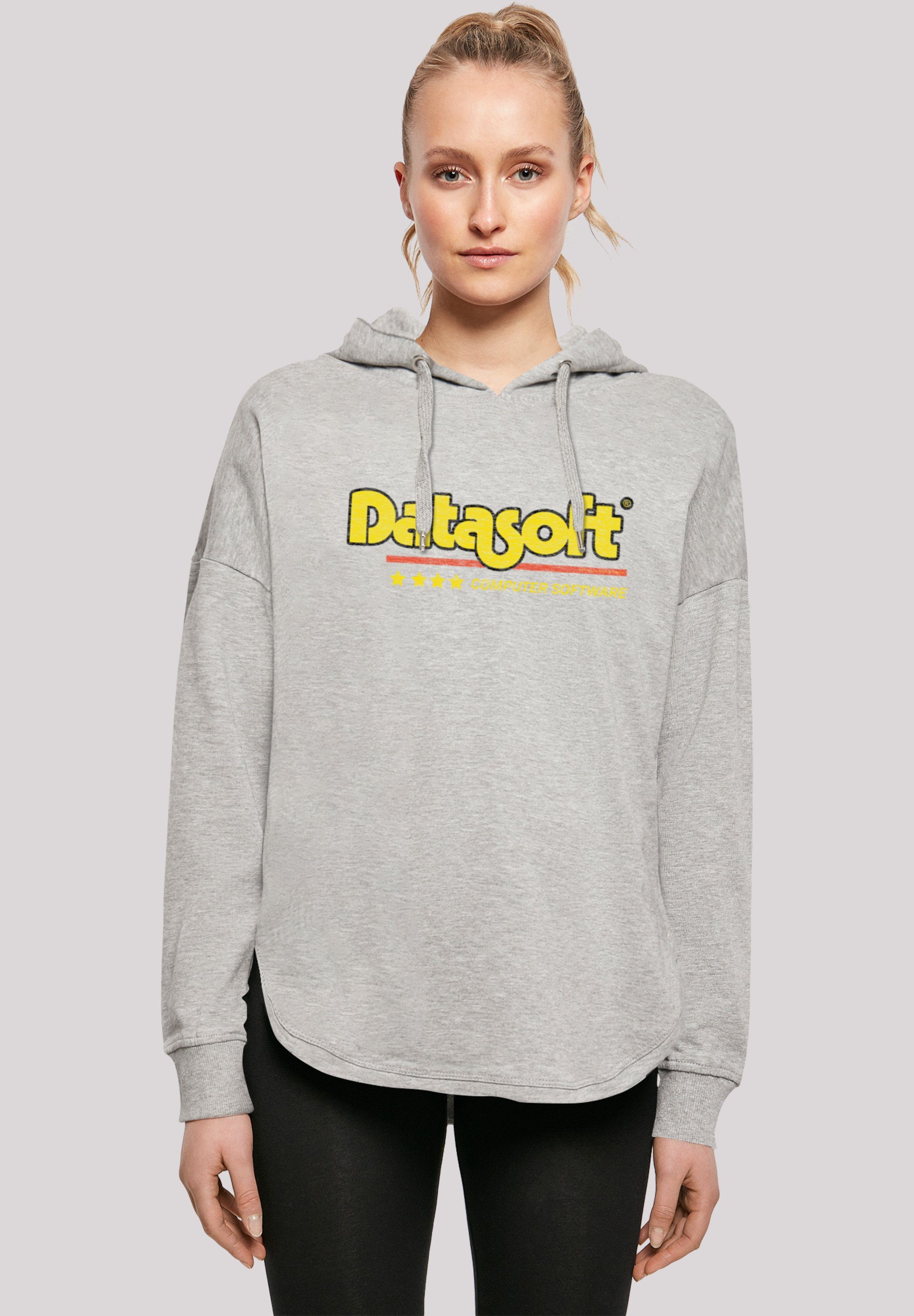 F4NT4STIC Kapuzenpullover Retro Gaming Datasoft Logo gelb Print grey