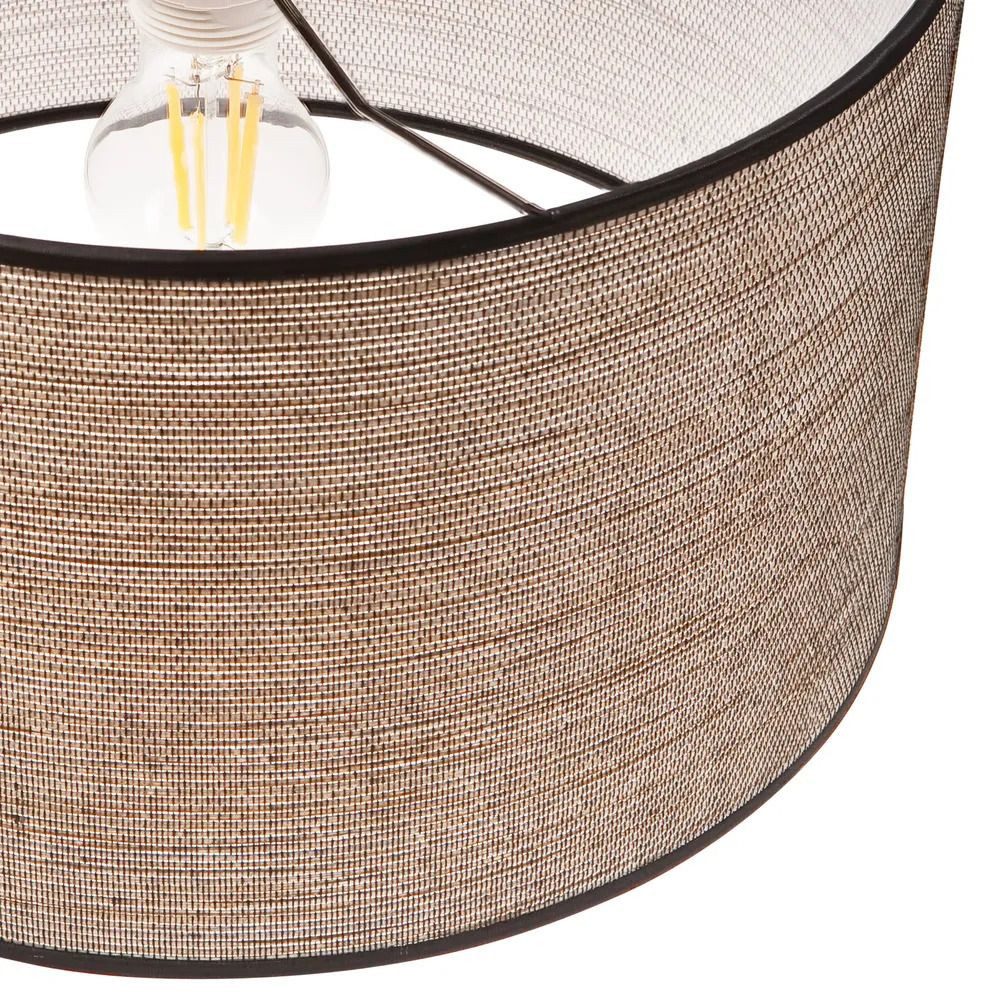 Licht-Erlebnisse Pendelleuchte GAGNANO, ohne Leuchtmittel, Metall Stoff E27 D: 35 cm H: max. 127 cm in Gold rund