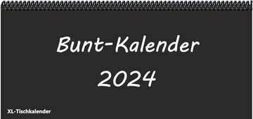 E&Z Verlag Gmbh Schreibtischkalender Bunt - Kalender XL 2024 in der Trendfarbe schwarz