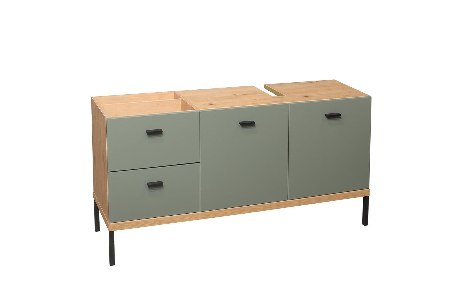 freiraum Waschbeckenunterschrank Coco in Asteiche Dekor / pine green - 119x günstig online kaufen