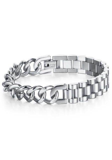 Firetti Edelstahlarmband Schmuck Geschenk Armband Panzerkette kombiniert, verstellbar