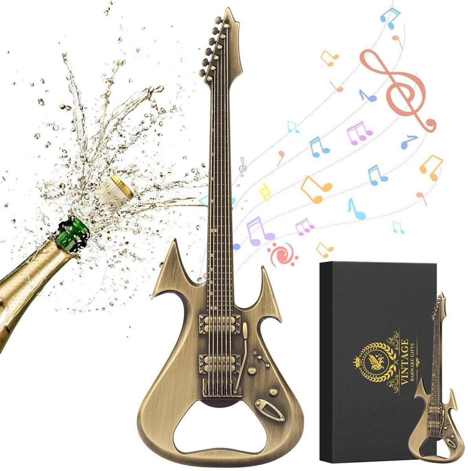 LuxusKollektion Flaschenöffner Flaschenöffner Gitarre Retro Bronze m. Geschenkbox