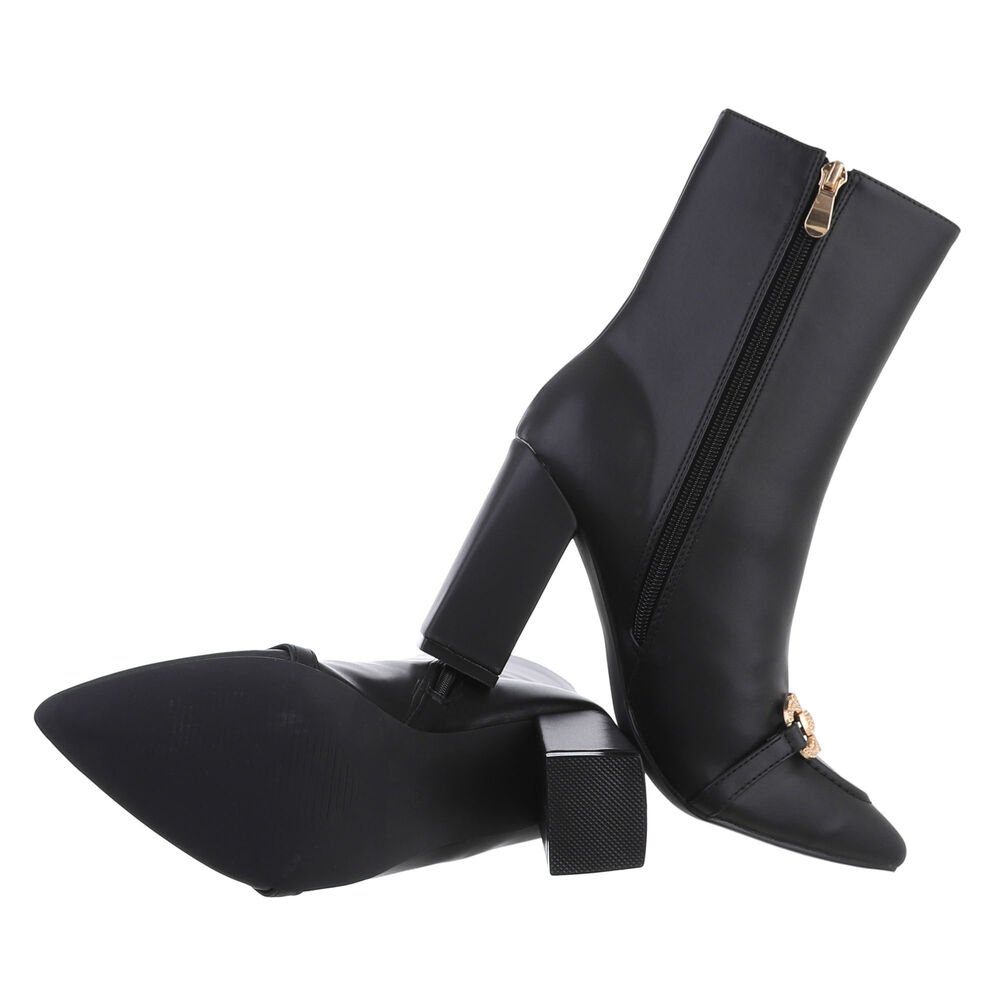 Ital-Design Damen Elegant High-Heel-Stiefelette (81441115) Blockabsatz günstig online kaufen