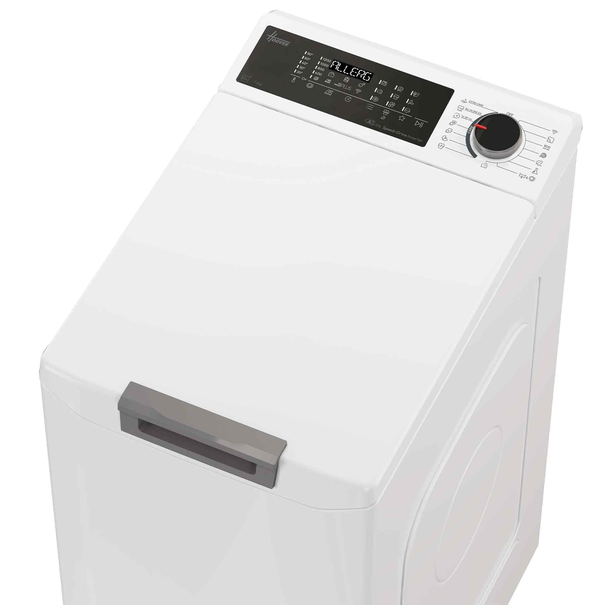 Hoover Waschmaschine Toplader THOSQ276TM6-S, 7 kg, 1200 U/min, Schnelles & Sicheres Beladen, Wi-Fi und Bluetooth, Dampf Funktion – Bild 4 von 4