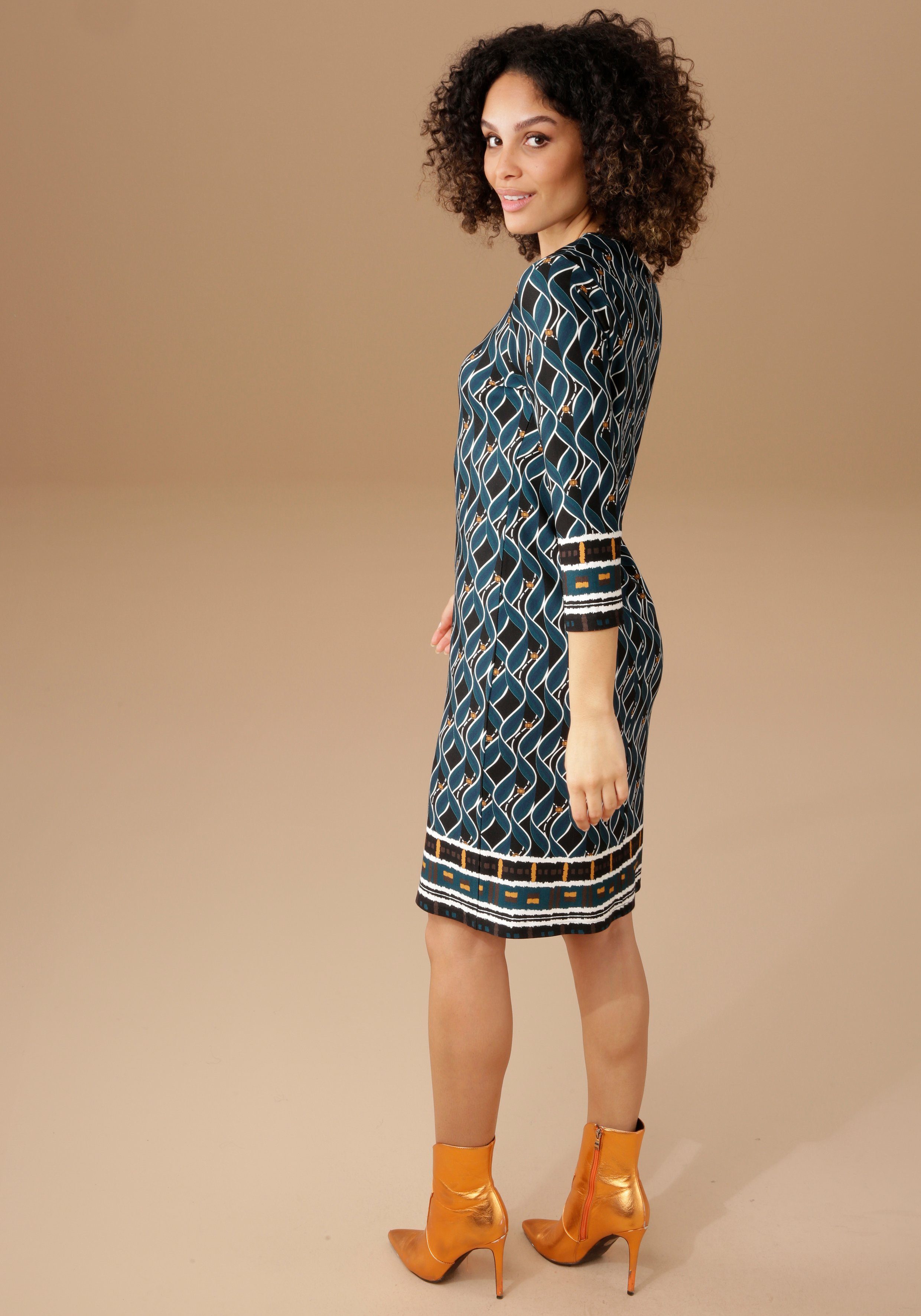 Aniston SELECTED Jerseykleid, im Retro-Dessin günstig online kaufen