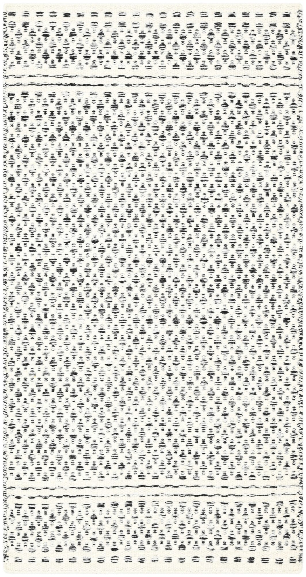 Wohnando Teppich MY-RUG Teppich Nordic Wool,150x80,Natur-Schwarz,aus Wolle & Baumwolle, rechteckig, Höhe: 0 mm, handgewebt, Natürliches Material, Boho-Stil, wendbar