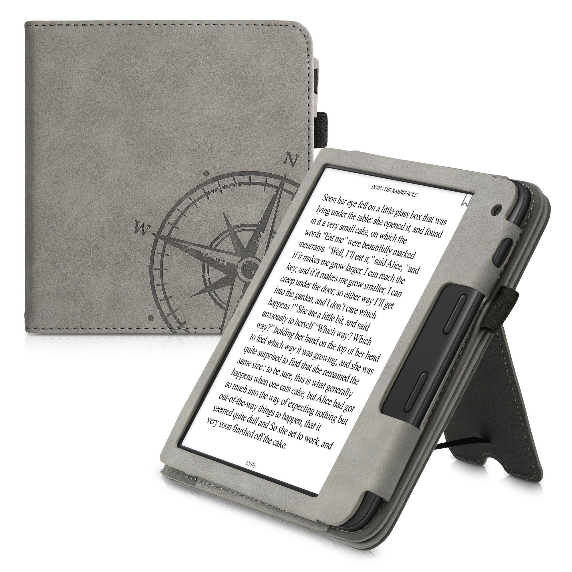 kwmobile E-Reader-Hülle Schutzhülle für Tolino Vision 6, Handschlaufe -  Cover Kompass Vintage Design