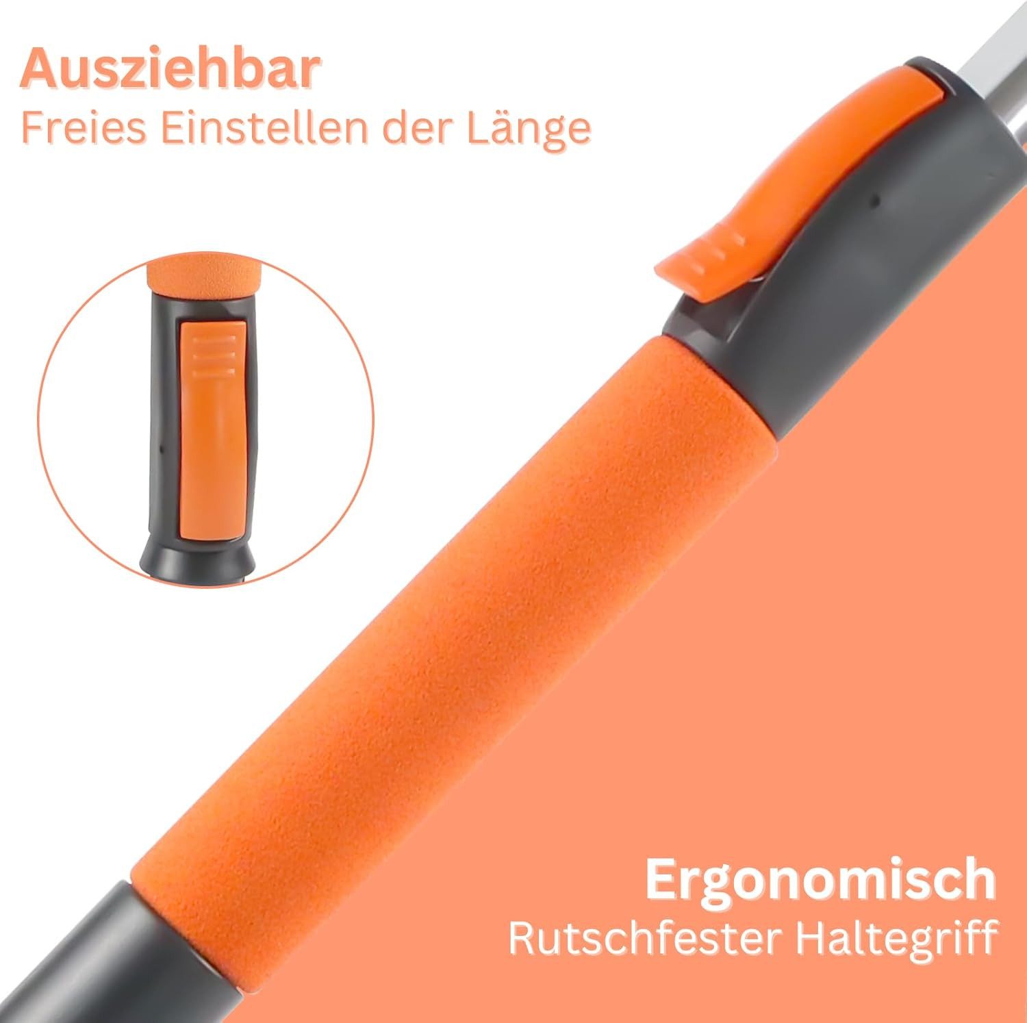 Allyson Telescopic Ice Scraper with Snow Brush, Ergonomic Telescopic Ice Scraper for Cars, Extendable, Telescopic Pole