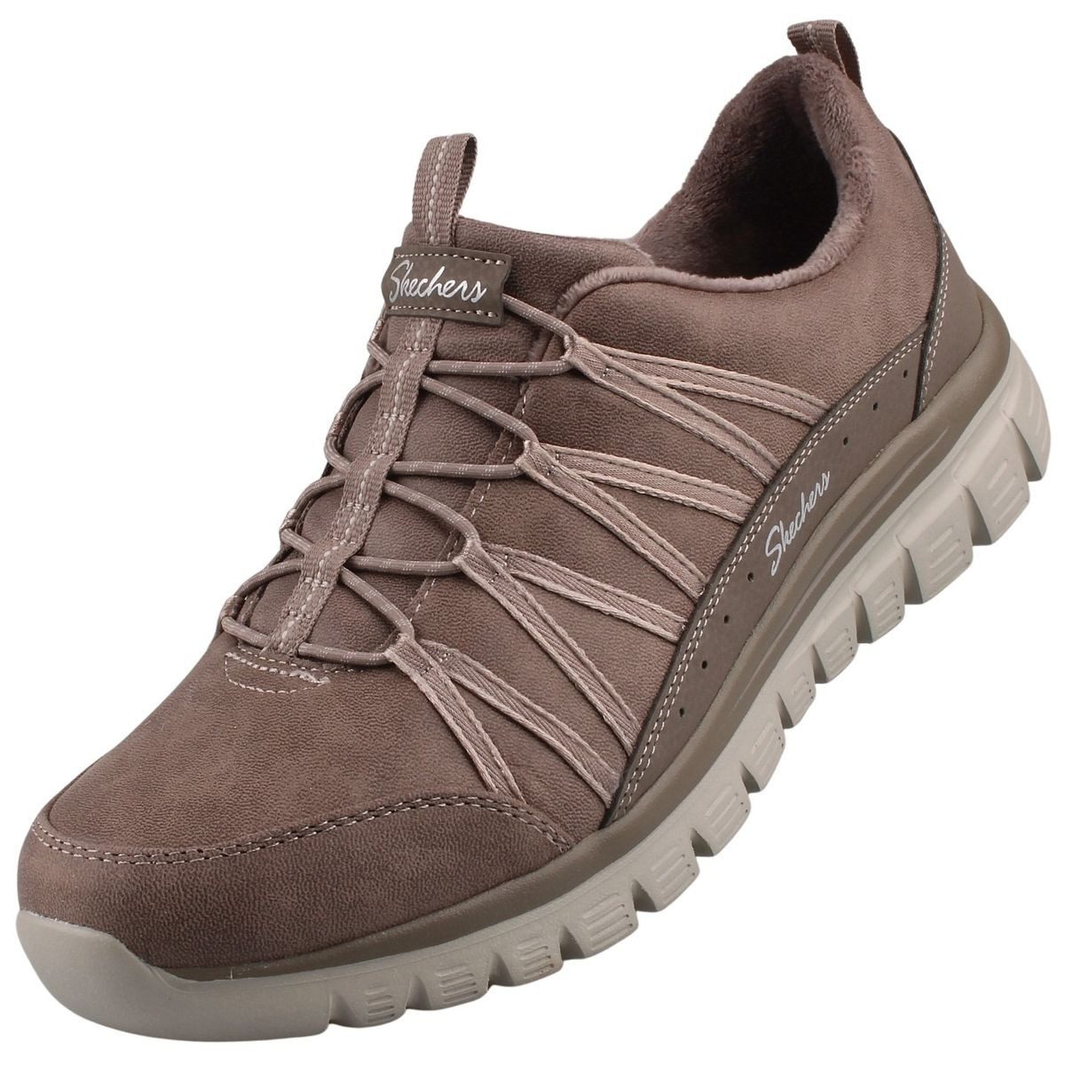 Skechers 100889-DKTP Slipper Damen-Sneaker mit leicht wärmenden Innenfutter