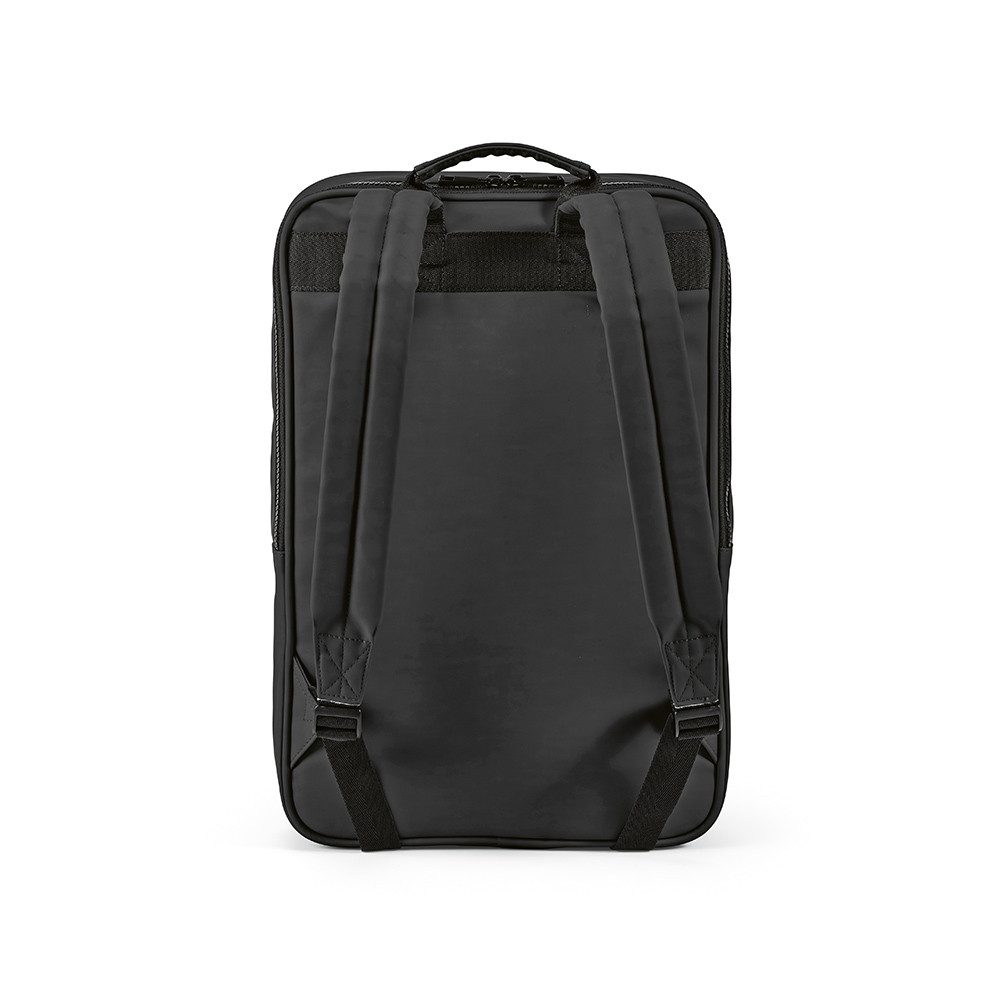 CABBEL Rucksack Rucksack 16L Laptopfach nachhaltig recycelt PU 59% leicht robust PU (Rucksack, 1-tlg., Einzelartikel), Schwarz, Recycelter PU, 59% recycelt, 16L, 0.485kg, 28x42x8cm