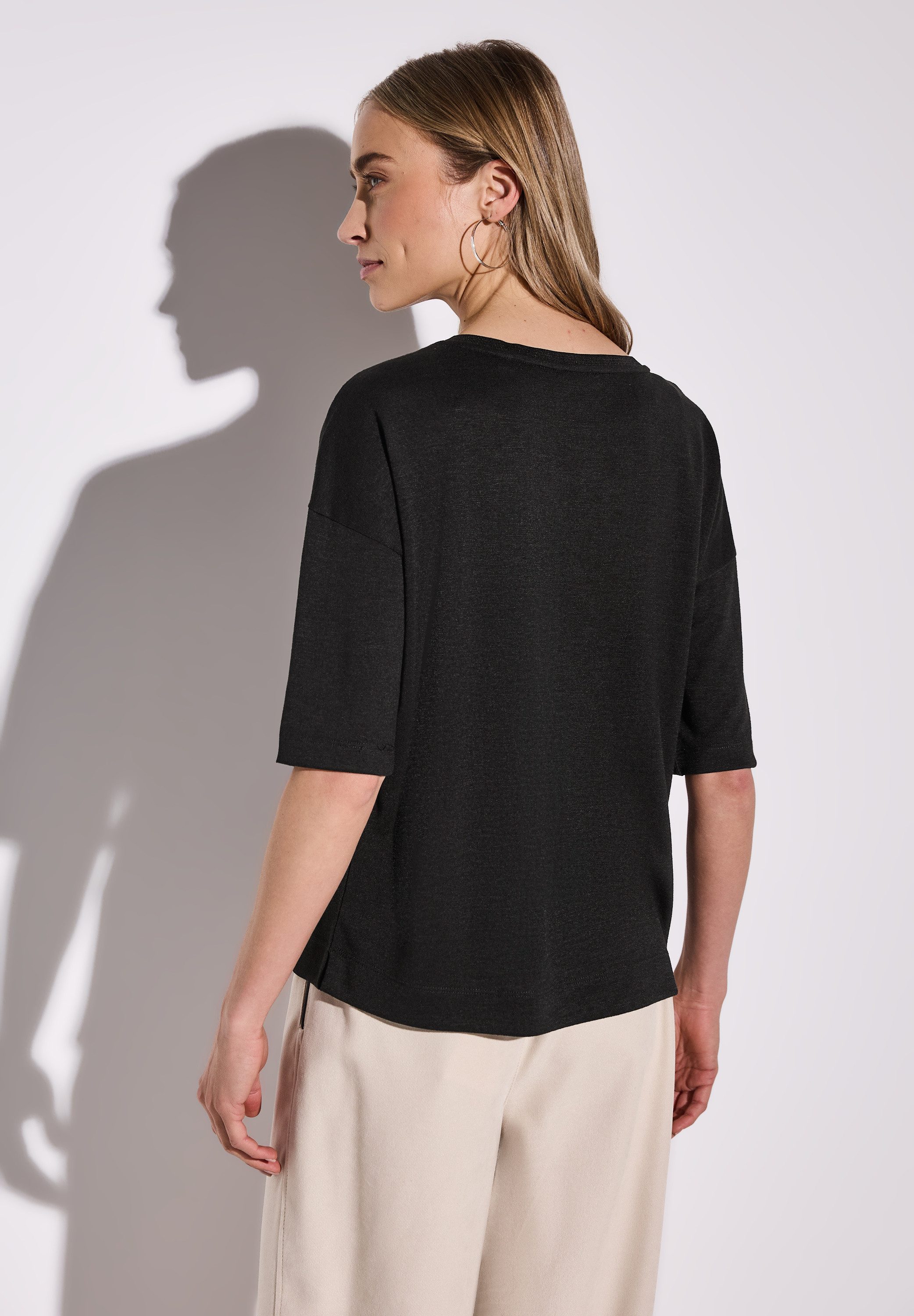 STREET ONE T-Shirt, mit Seitlichen Einschlitzen am Saum günstig online kaufen