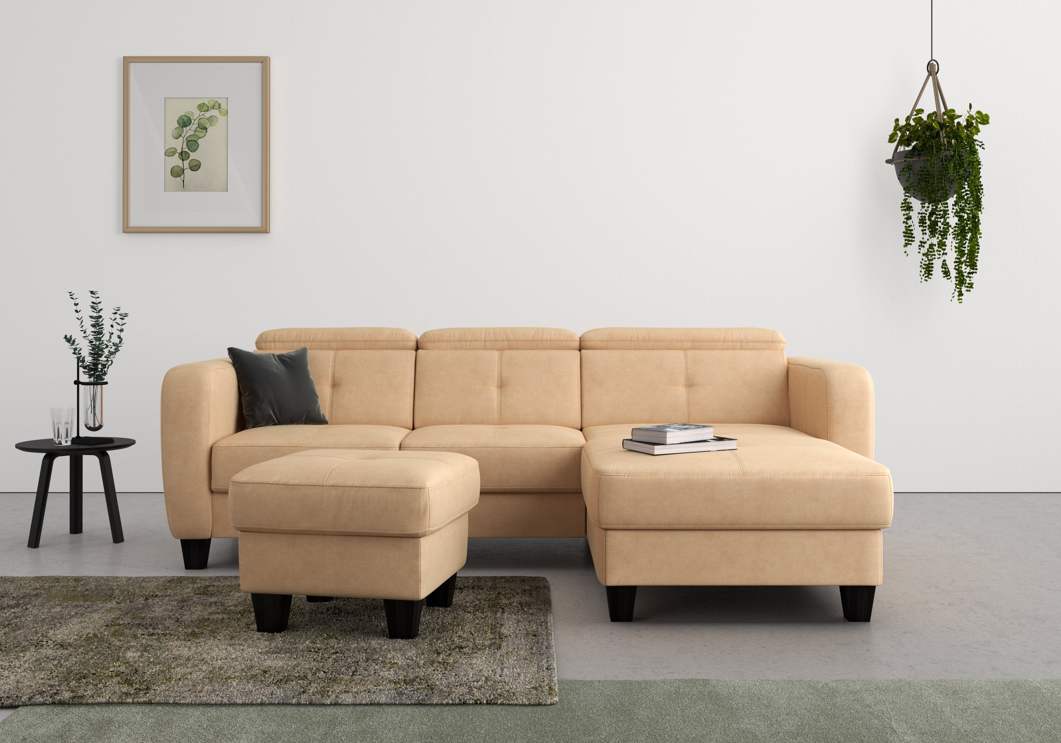 sit&more Ecksofa Belluci, mit Bettkasten Bettfunktion Federkern, wahlweise und inklusive