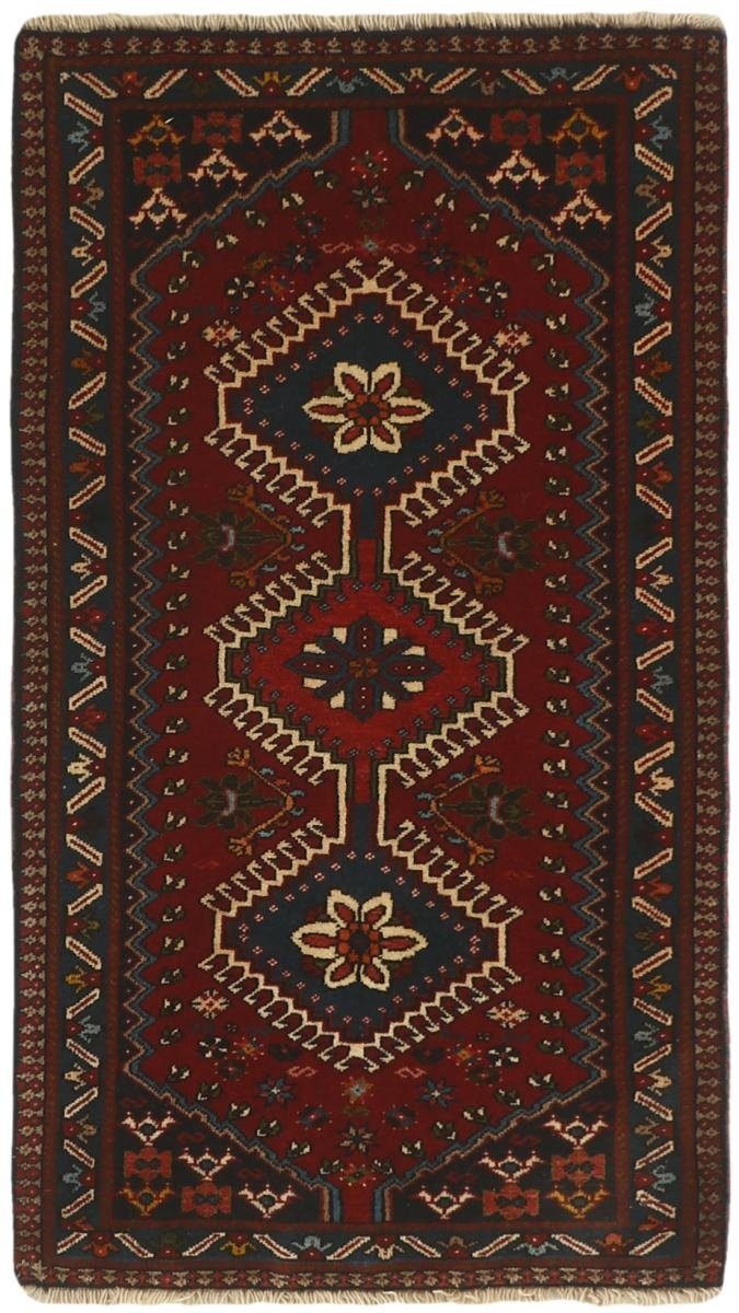 Orientteppich Yalameh 59x108 Handgeknüpfter Orientteppich / Perserteppich Läufer, Nain Trading, rechteckig, Höhe: 12 mm