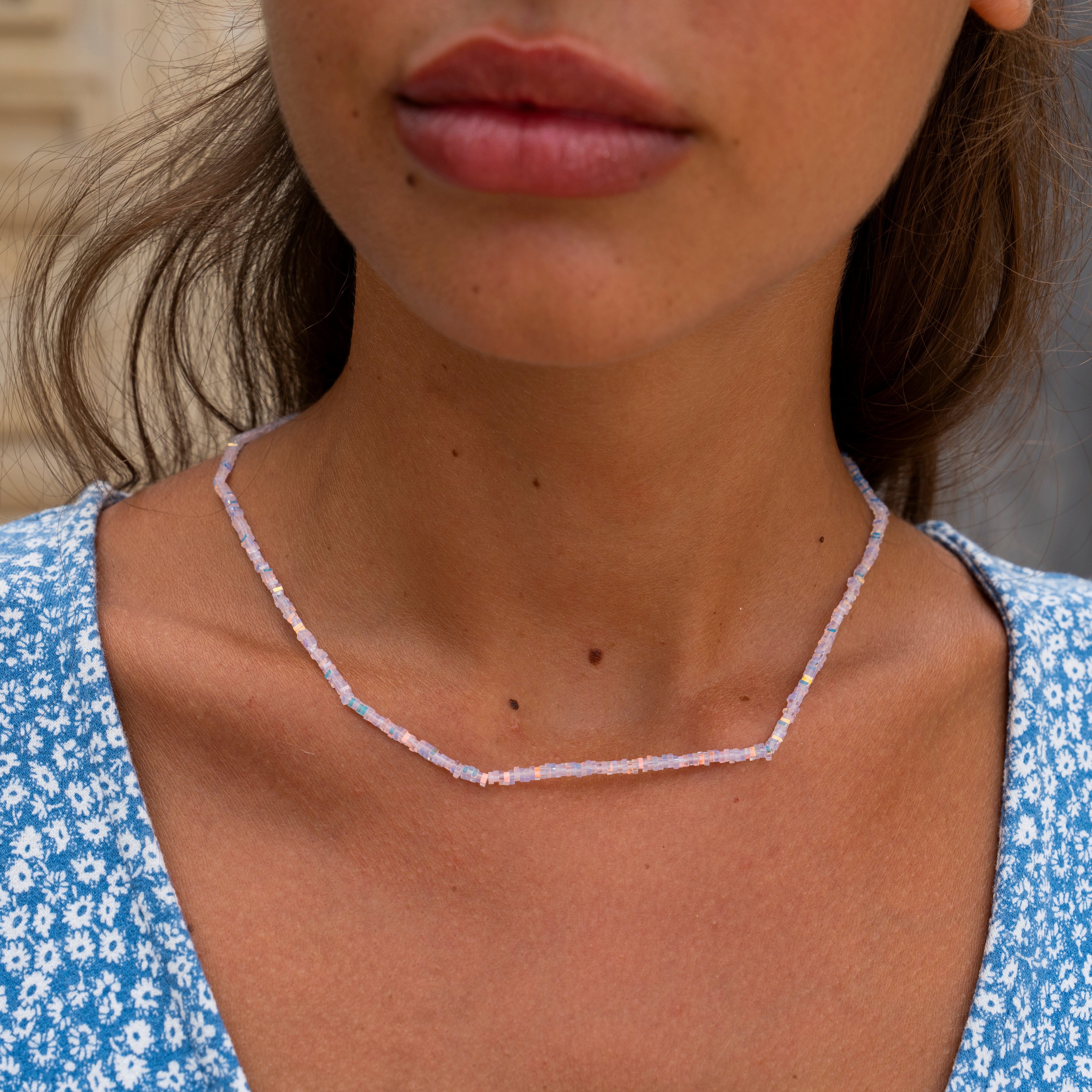 Made by Nami Perlenkette Damen Halskette bunt mit Perlen verstellbar Wasser günstig online kaufen