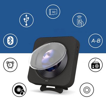Bedee Tragbarer Desktop-CD-Player mit Bluetooth Multifunktional tragbarer CD-Player (3,5mm AUX Buchse mit Fernbedienung Audio FM Radio USB MP3 Musik Player)
