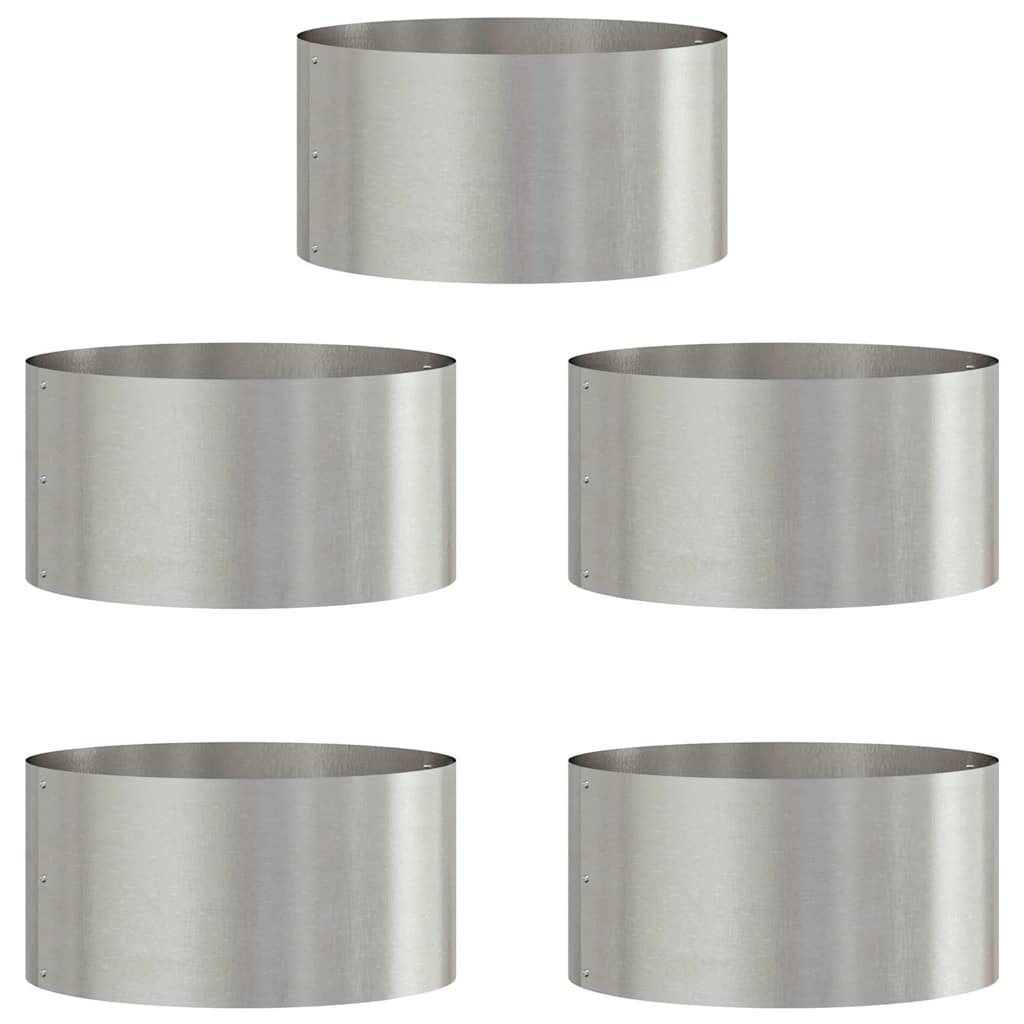 vidaXL Blumentopf Garten 5 pcs Silber günstig online kaufen