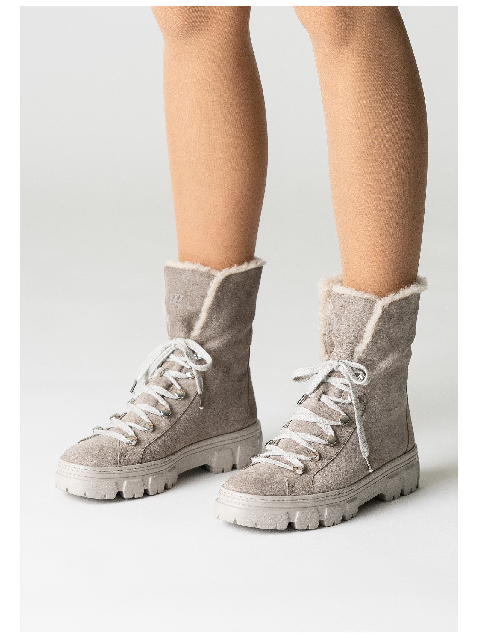 Paul Green Stiefelette Veloursleder Schnürstiefelette