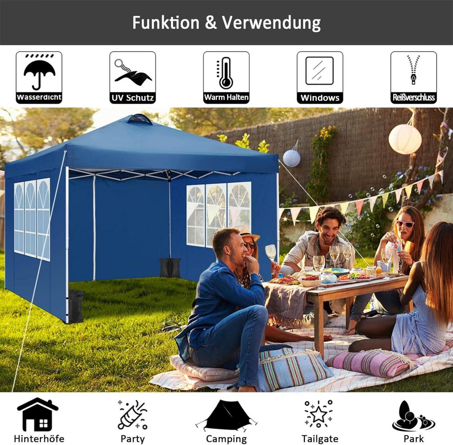 LuxusKollektion Faltpavillon Pavillon 3x3m Wasserdicht Stabil günstig online kaufen