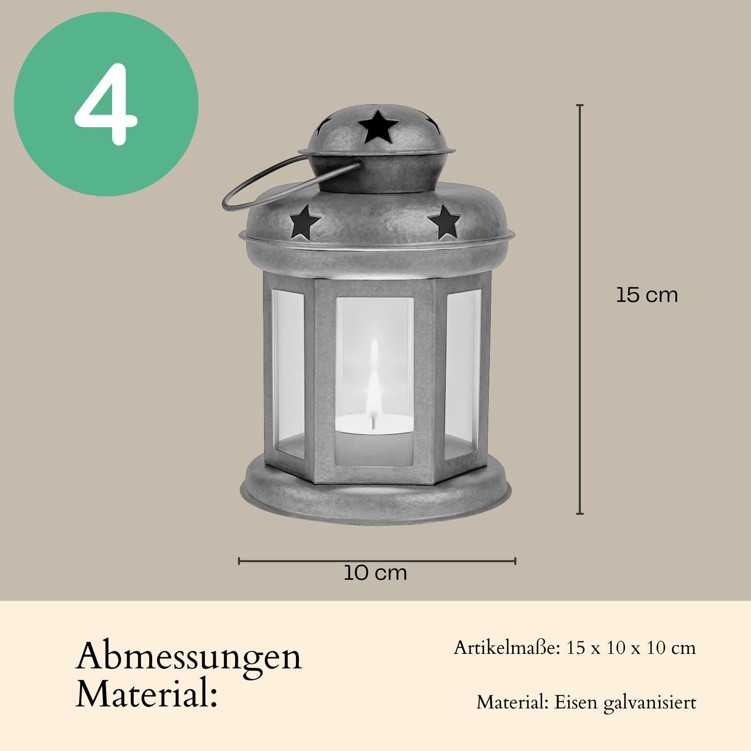 Marrakesch Orient & Mediterran Interior Teelichthalter 4er Set Boho Laterne Eolea modern aus Metall und Glas in Bunt 15 cm (4 St), Handarbeit