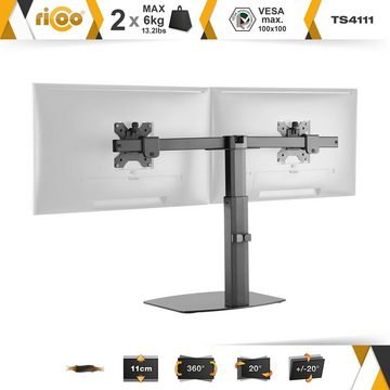 RICOO TS4111 Monitor-Halterung, (bis 32 Zoll, Tischhalter 2 Monitore Dual Monitorständer Bildschirm schwenkbar)
