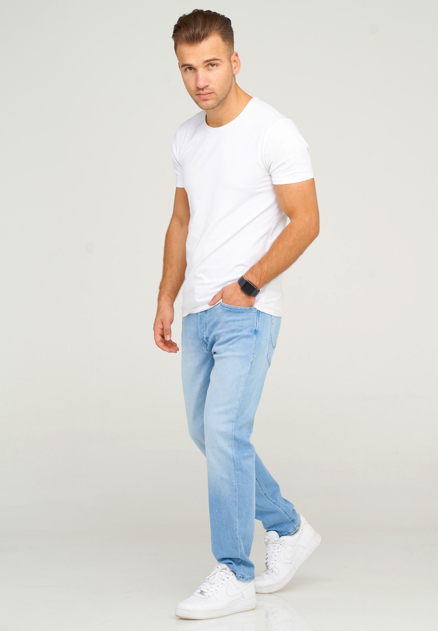 Jack & Jones Comfort-fit-Jeans JJIMIKE JJARIS im Used-Look mit Stretchanteil Herren Mike Jeans Comfort Fit Hose