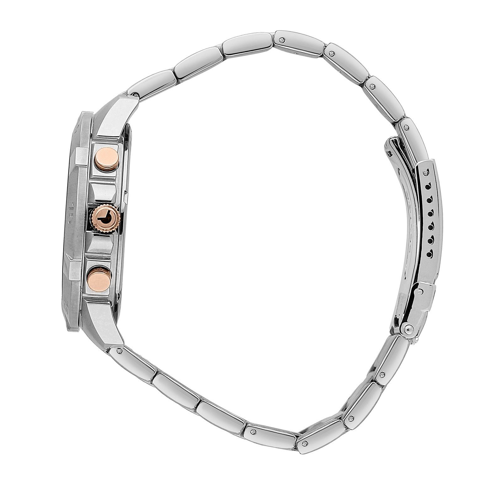 Sector Quarzuhr Sector Herren Armbanduhr Chrono, (Chronograph), Herren Armbanduhr rund, groß (45mm) Edelstahlarmband silber, roségold