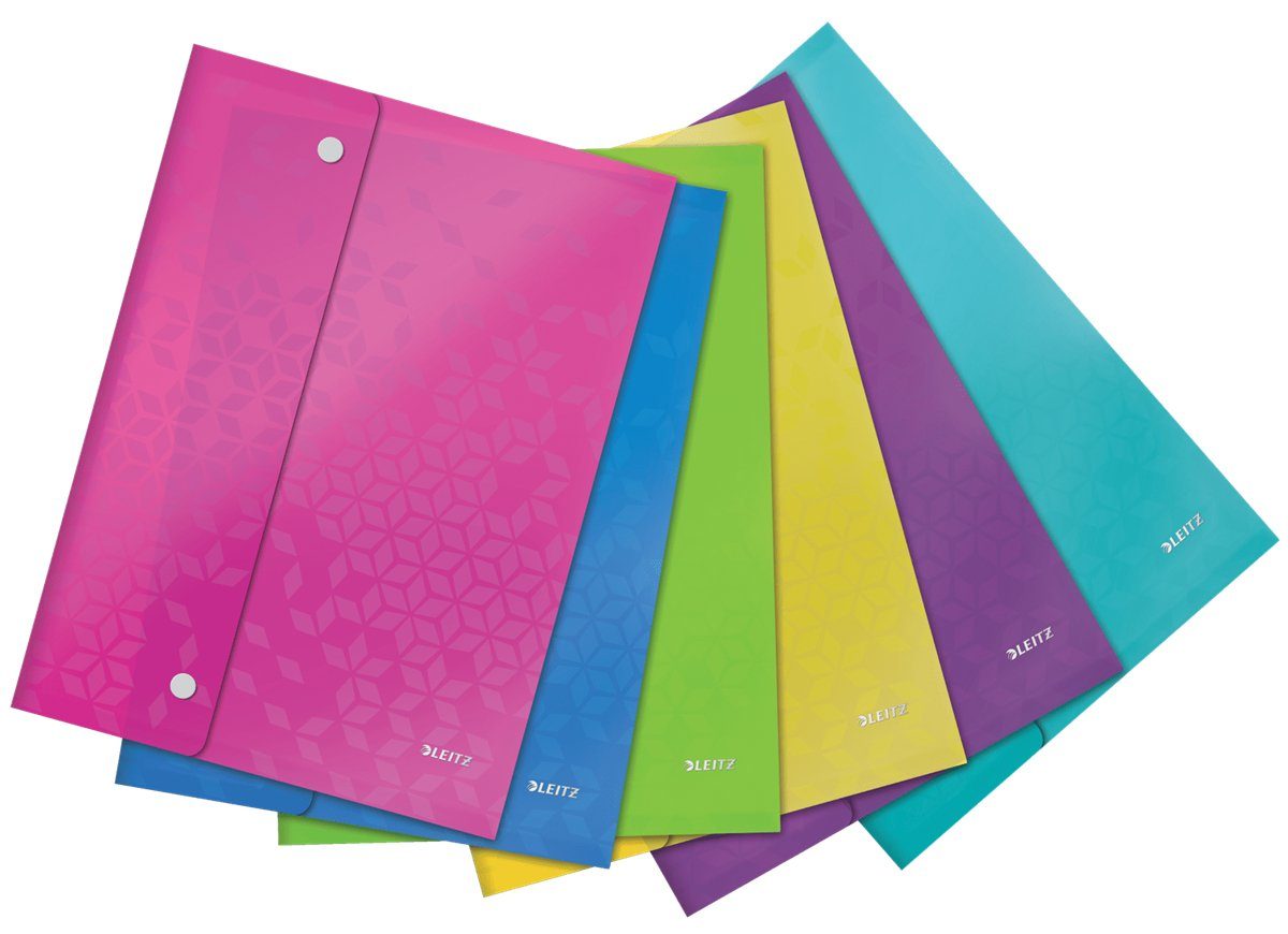 LEITZ Organisationsmappe 6 LEITZ Dokumententaschen DIN A4 farbsortiert genarbt 0,20 mm