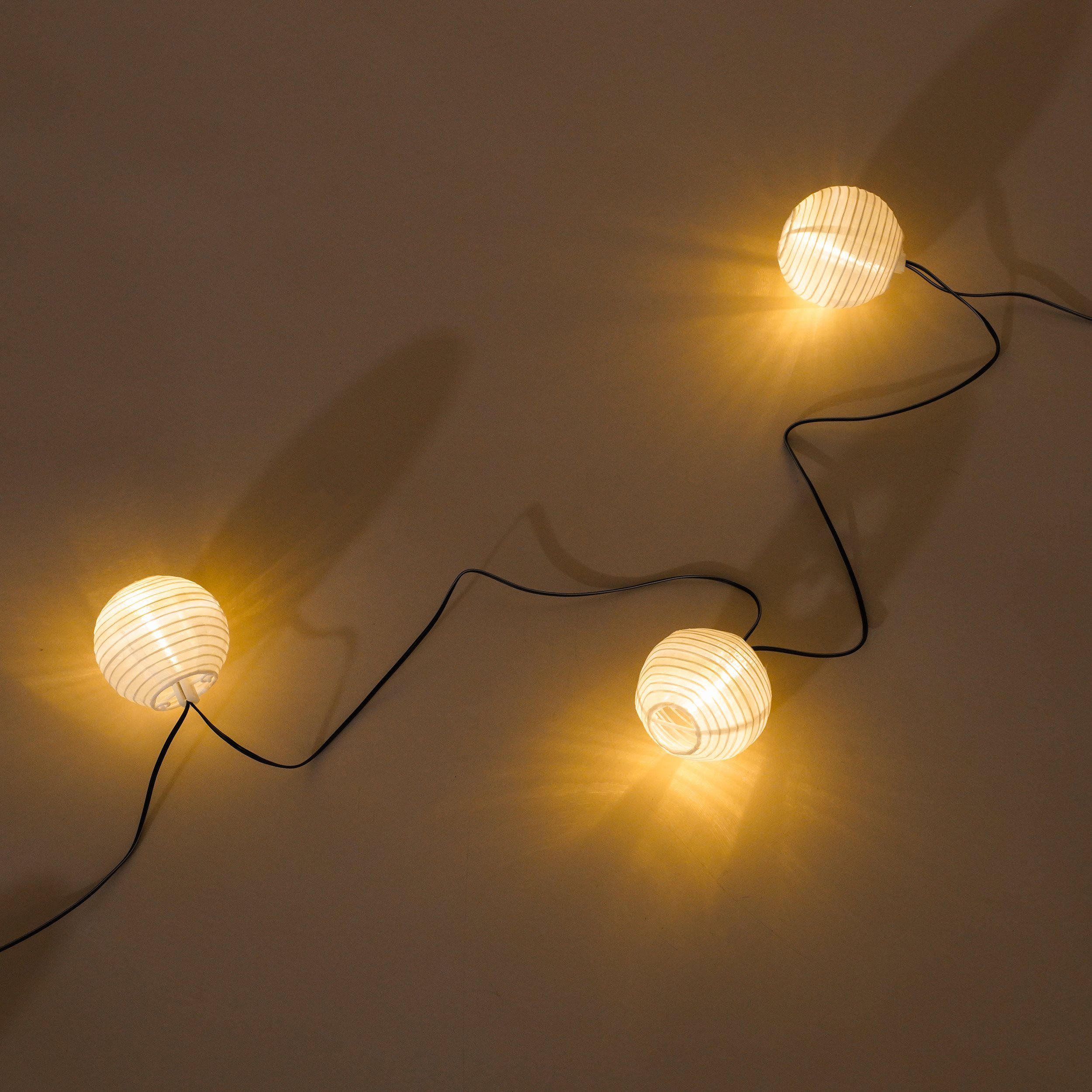 esotec LED Gartenleuchte Solarkette 30 Ballons Lampions 9m +2m Zuleitung 3000K Garten 102184, Dauerlicht oder Blinklicht, ON/OFF, LED fest integriert, 3000K war – Bild 3 von 5