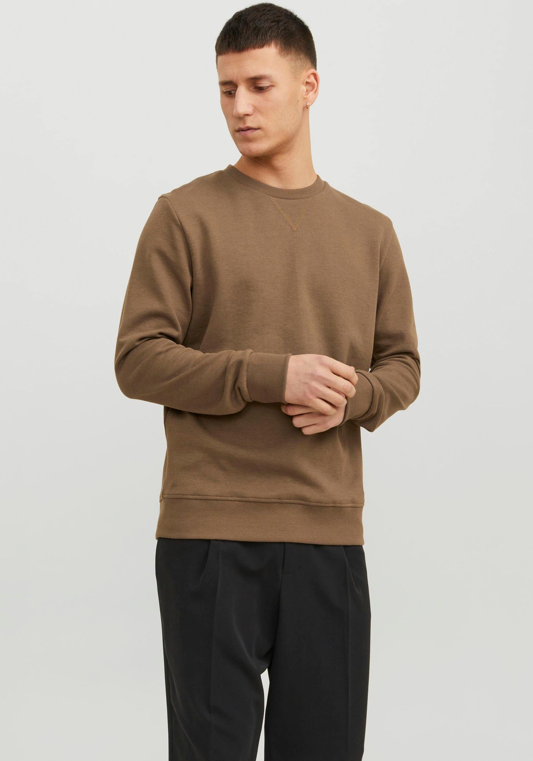 Jack & Jones Sweatshirt JJEBASIC SWEAT CREW NECK NOOS Otter | Sweatshirts