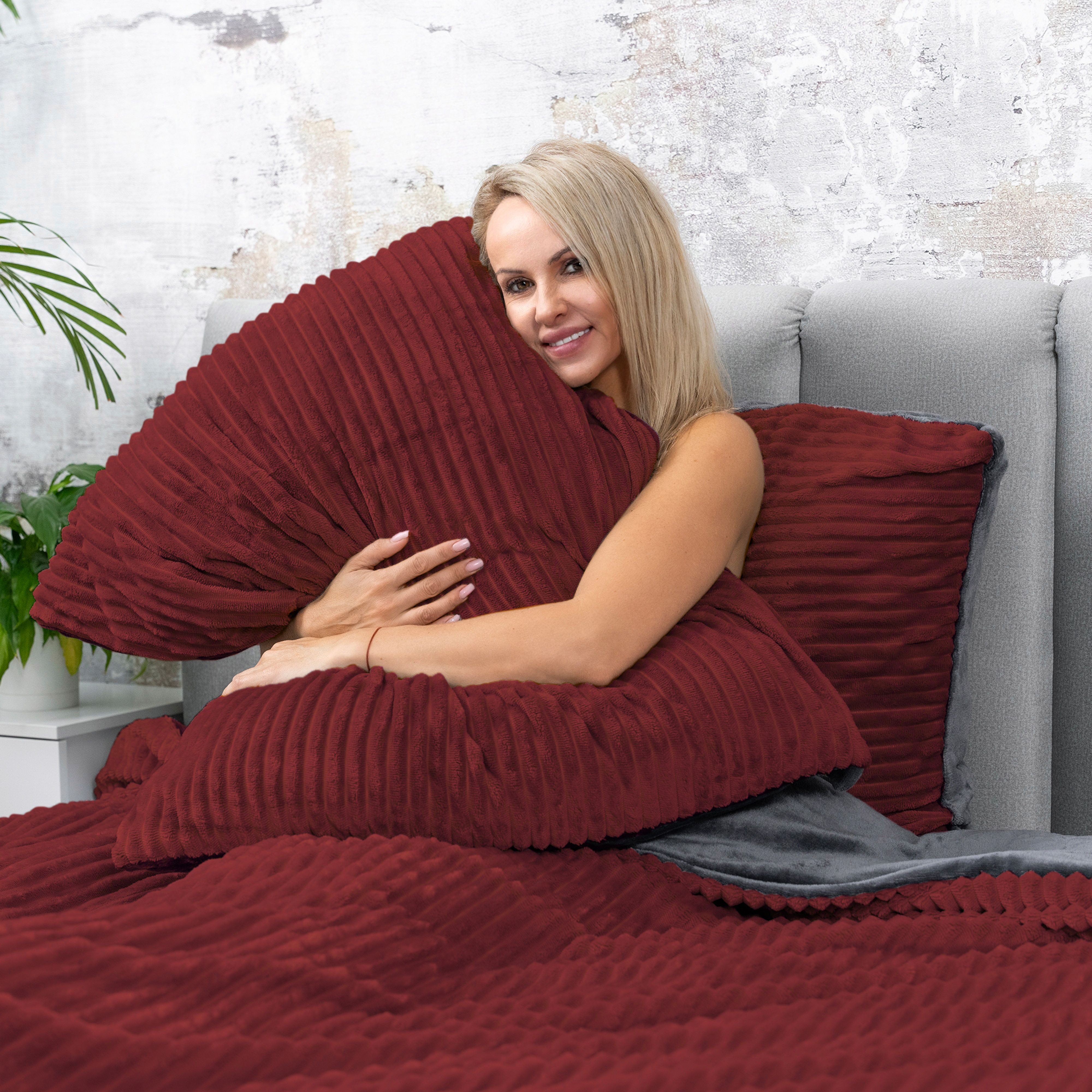 One Home Bettwäsche Winter Cashmere Touch Cord Optik, Fleece, 2 teilig, flauschig warmes Teddy Plüsch, Übergröße