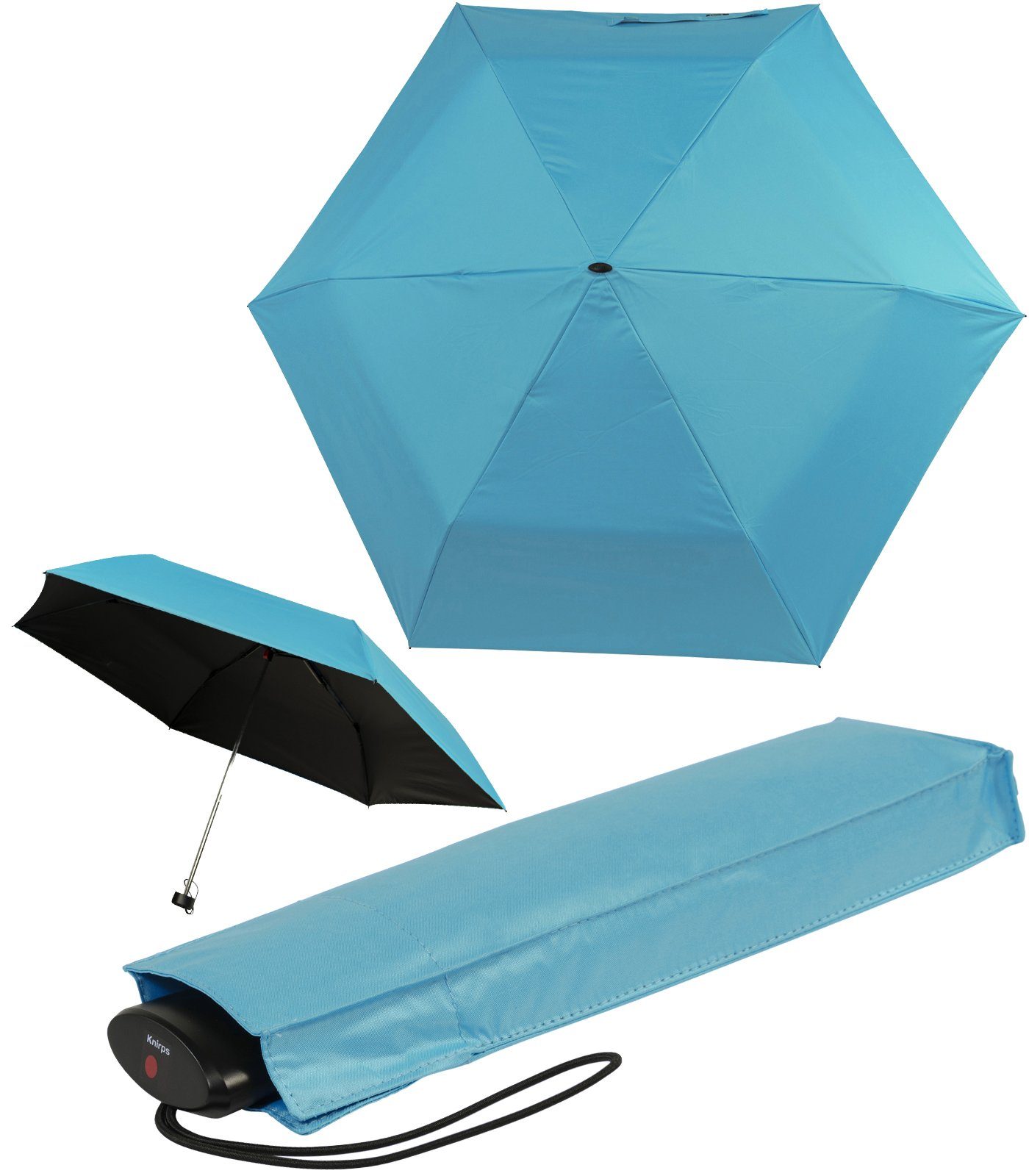 Knirps® Taschenregenschirm AS.050 kleiner Damen-Taschenschirm mit Handöffner, mit vielen kleinen, irisierenden Schmetterlingen