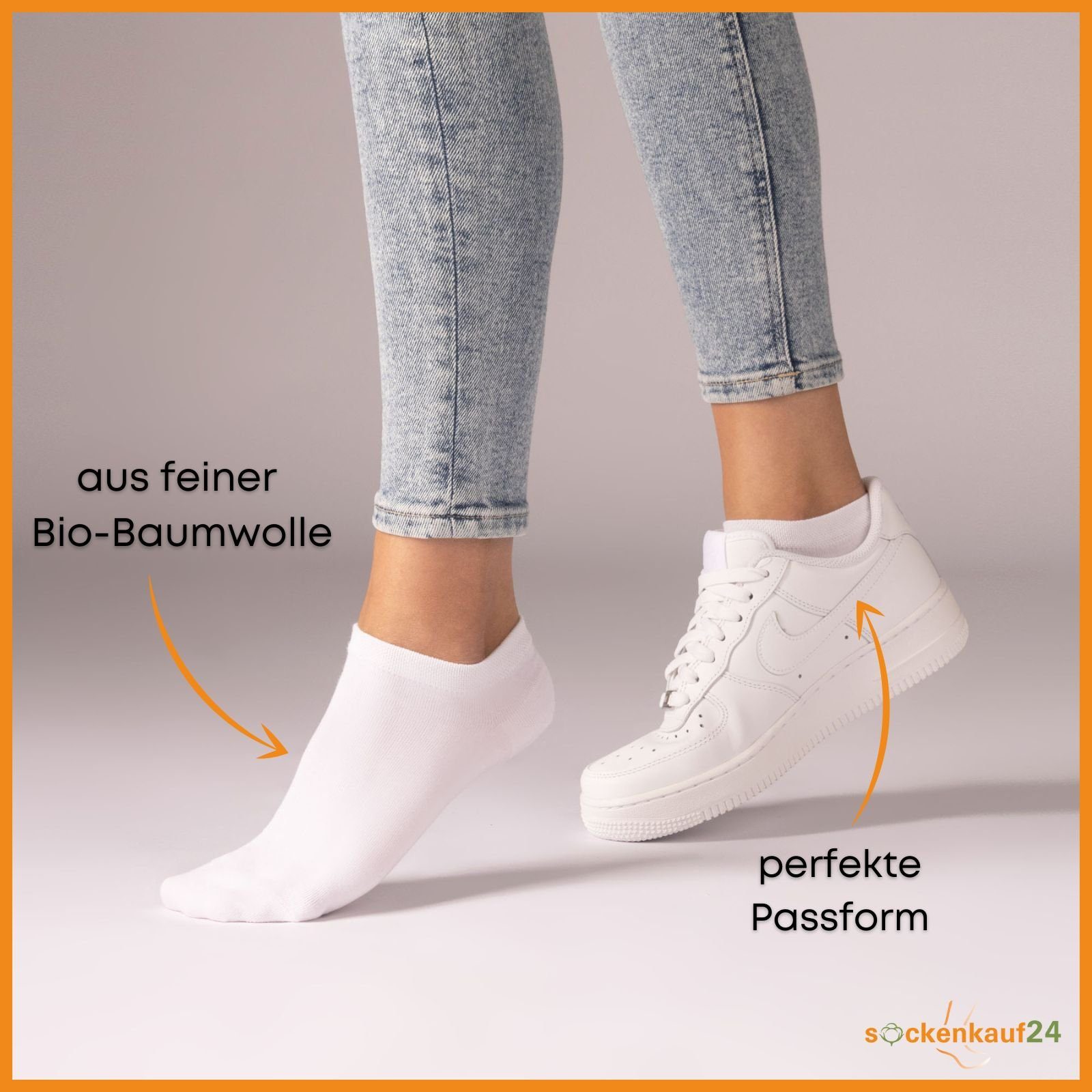 sockenkauf24 Sneakersocken 6 Paar Sneaker Socken Bio Baumwolle Herren & Damen (Beige, 43-46) ohne Naht mit Komfortbund - 16399 WP – Bild 3 von 5