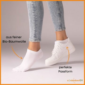 sockenkauf24 Sneakersocken 6 Paar Sneaker Socken Bio Baumwolle Herren & Damen (Schwarz, 47-50) ohne Naht mit Komfortbund - 16399 WP