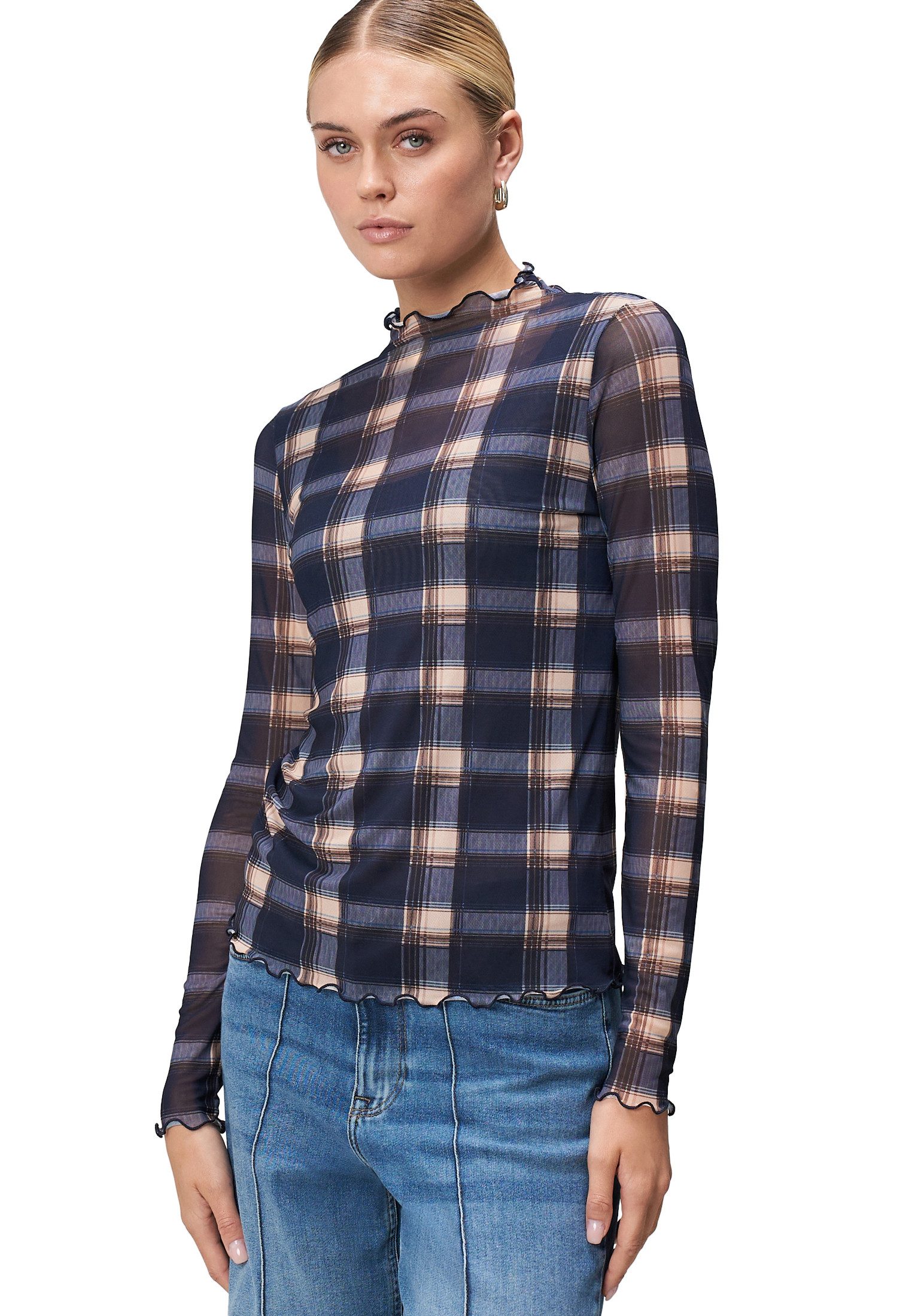 Zero Kurzarmshirt zero Damen Mesh Langarmshirt günstig online kaufen