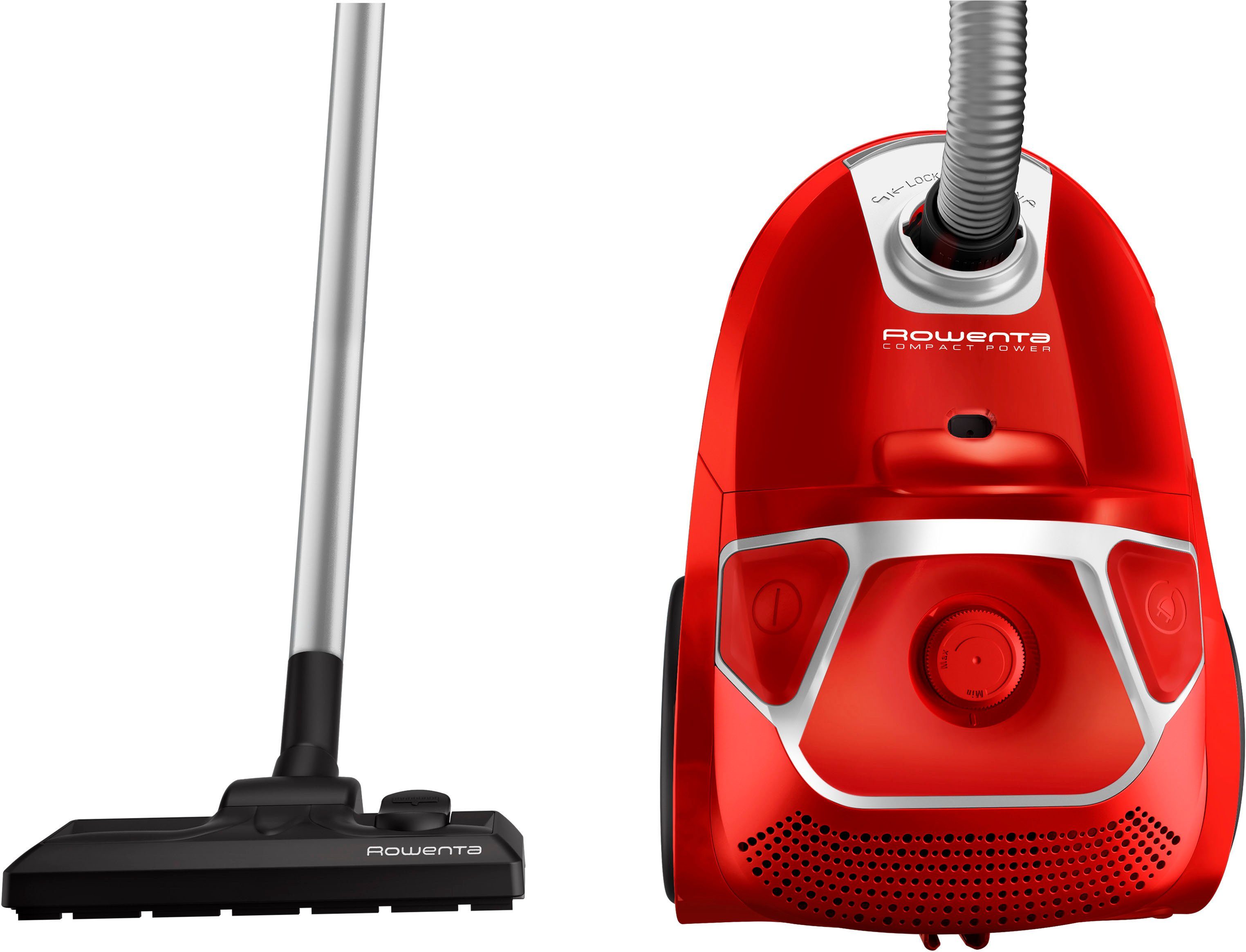 Rowenta Bodenstaubsauger Compact Power mit Beutel, 750 W, 3 L Kapazität, für alle Bodenarten, 750 W, mit Beutel, geringer Energieverbrauch, kompakt, einfache Aufbewahrung, RO3953